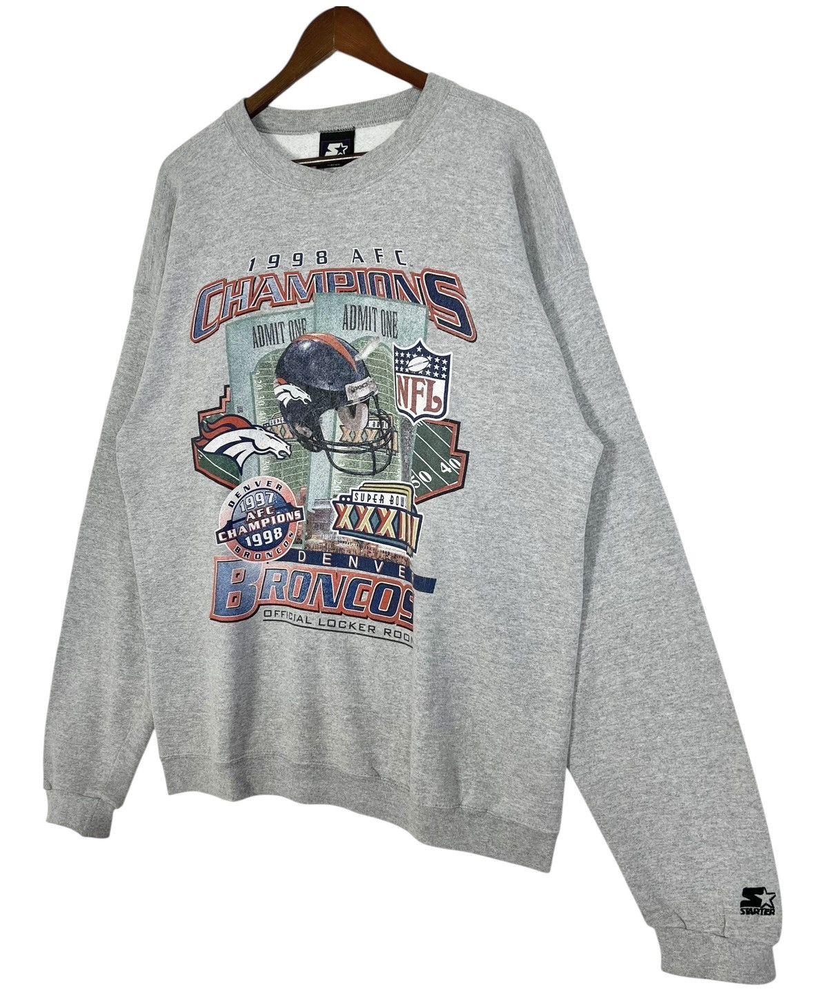 NFL 90s Vintage Starter x Denver Broncos Super Bowl Crew Neck Size US L / EU 52-54 / 3 - 3 Thumbnail