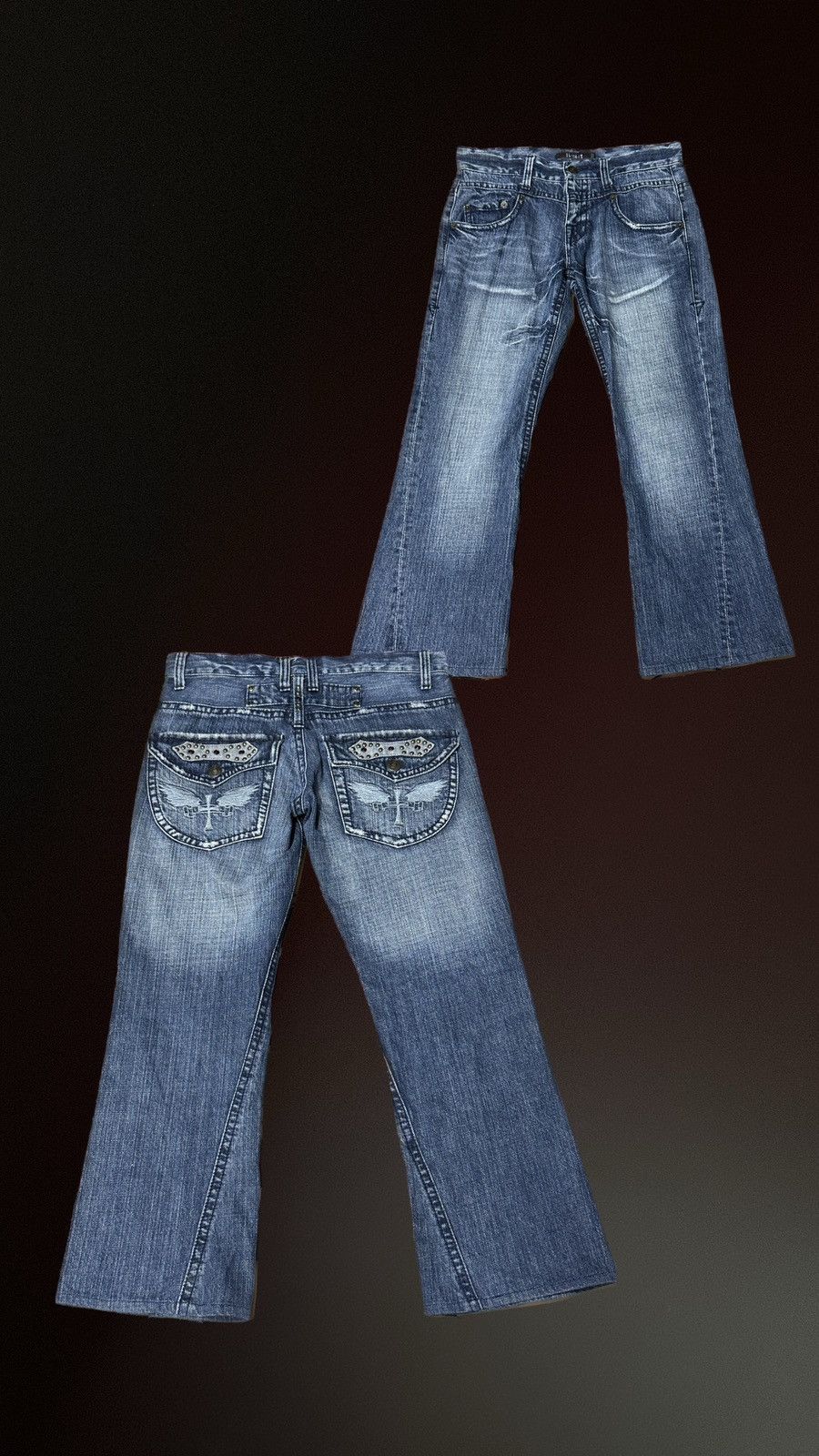 Affliction × Japanese Brand × Vintage Rare🔥Ultimax Cross Affliction Style Denim Size US 34 / EU 50 - 1 Thumbnail