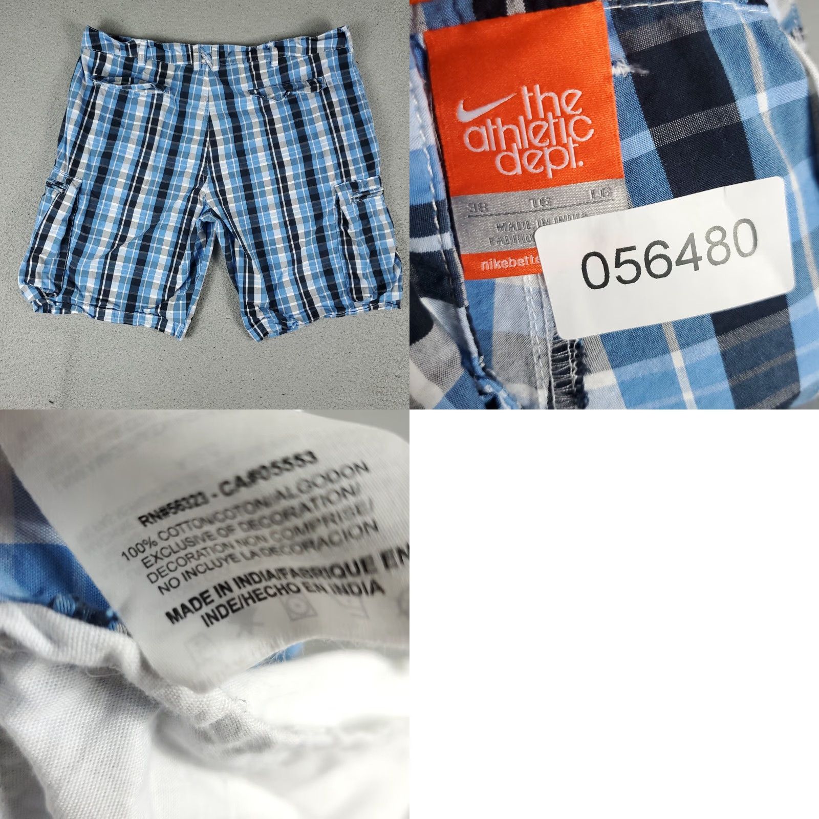 Nike Nike Shorts Mens Size 38 Blue Plaid Cotton Swoosh Cargo Outdoors Size US 38 / EU 54 - 8 Thumbnail