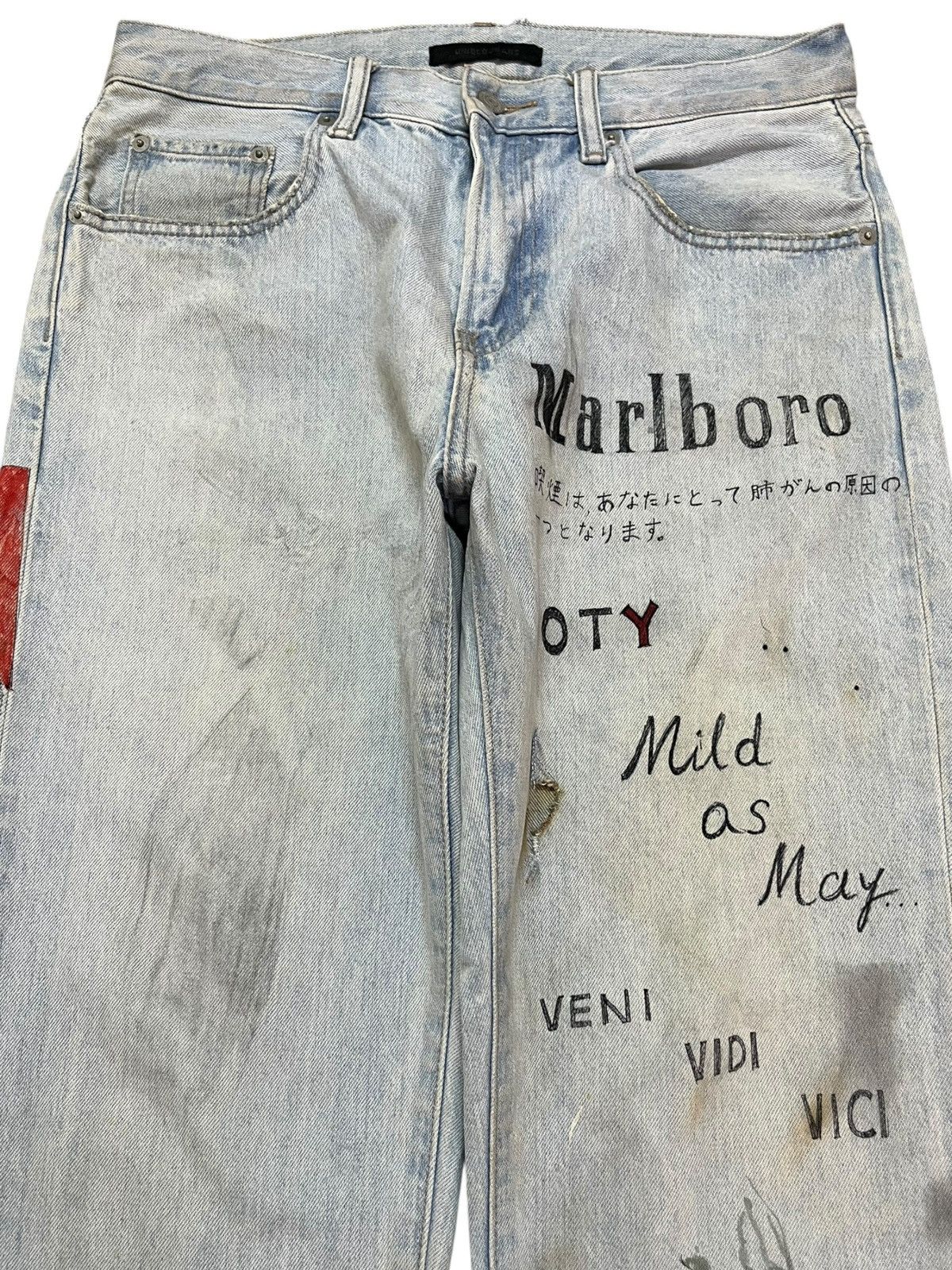 Uniqlo Vintage Uniqlo Sketch Artwork Denim Size US 31 - 2 Thumbnail