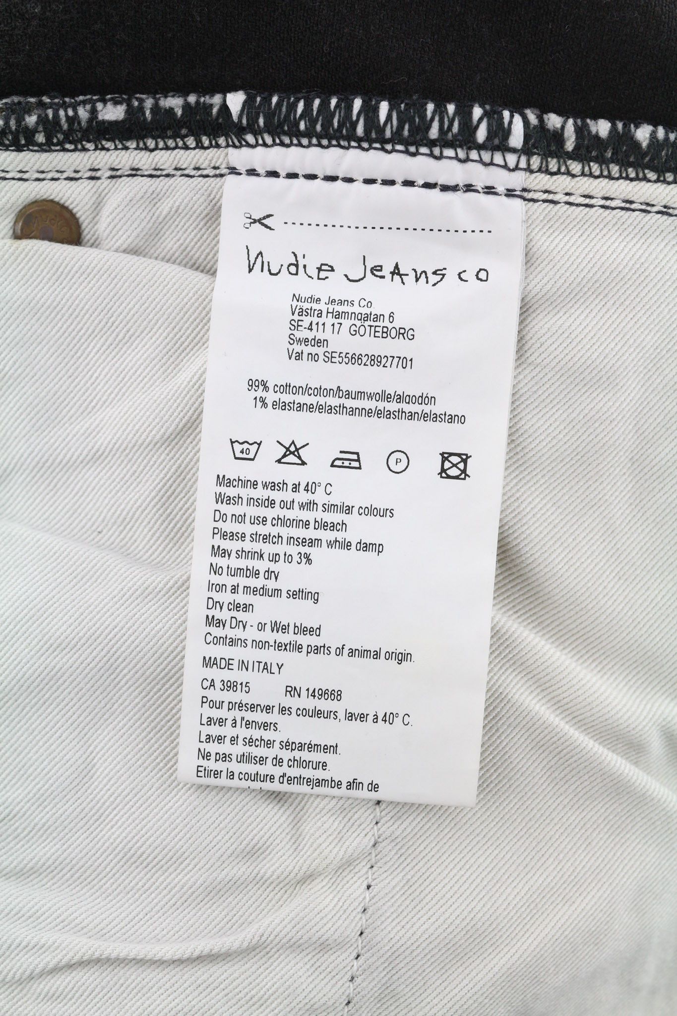 Nudie Jeans PIPE LED W29/L32 Grey Marble Organic Skinny Zip Fly 81915 Size US 29 - 6 Thumbnail