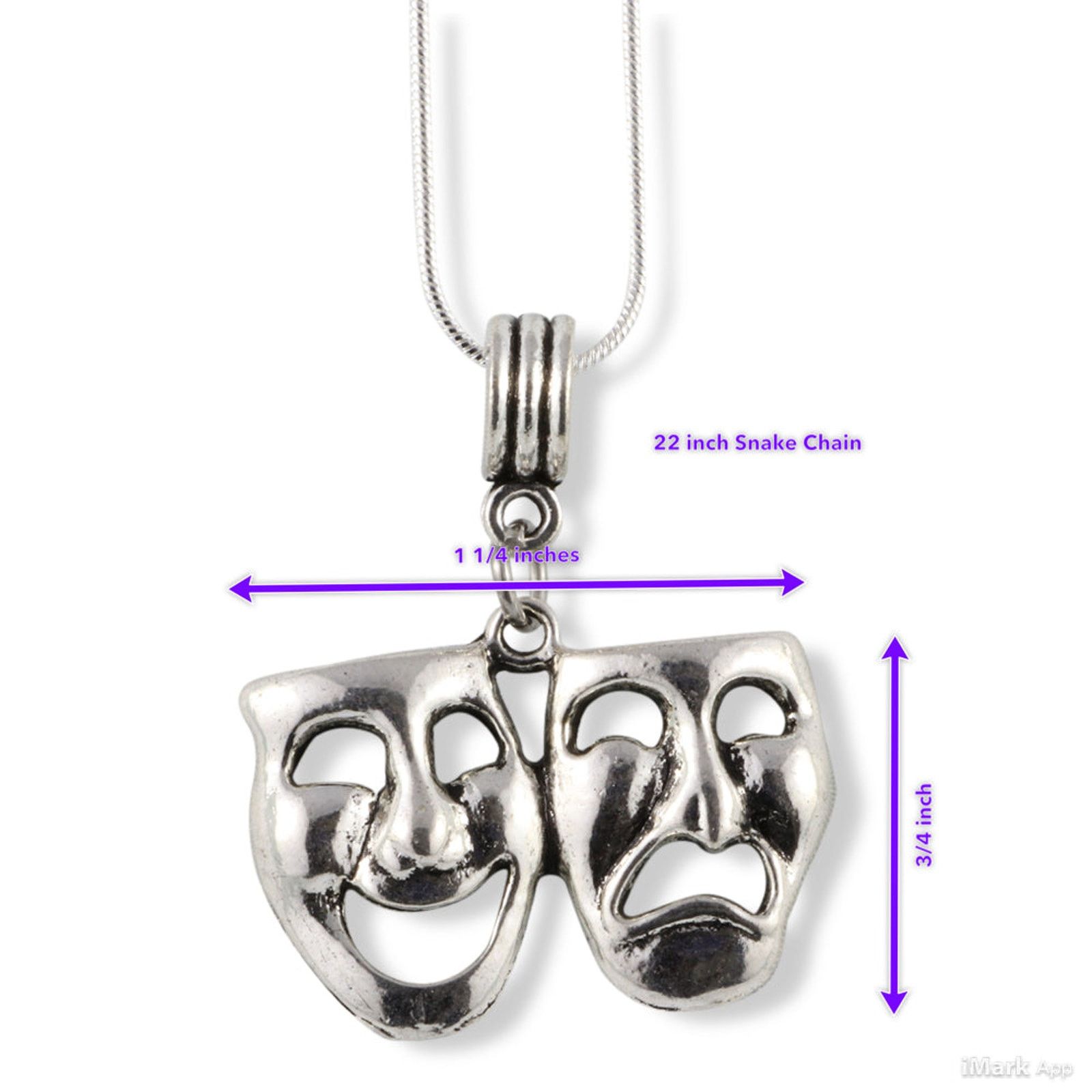 & Other Stories Drama Mask Necklace - Tragedy Comedy Mask Thespian Size ONE SIZE - 2 Thumbnail