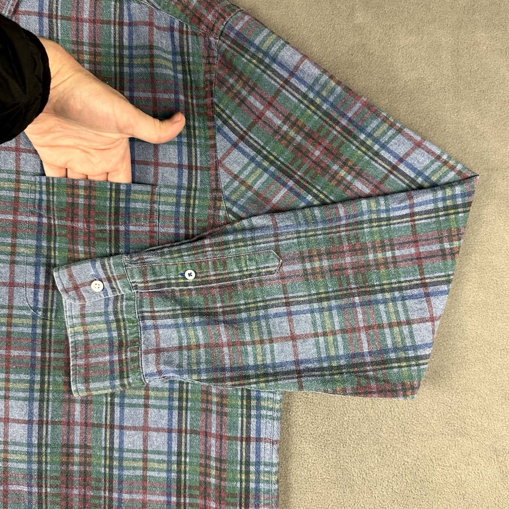 J.McLaughlin J McLaughlin Shirt Mens XL Blue Red Plaid Long Sleeve Button Down Casual EUC Size US XL / EU 56 / 4 - 7 Thumbnail