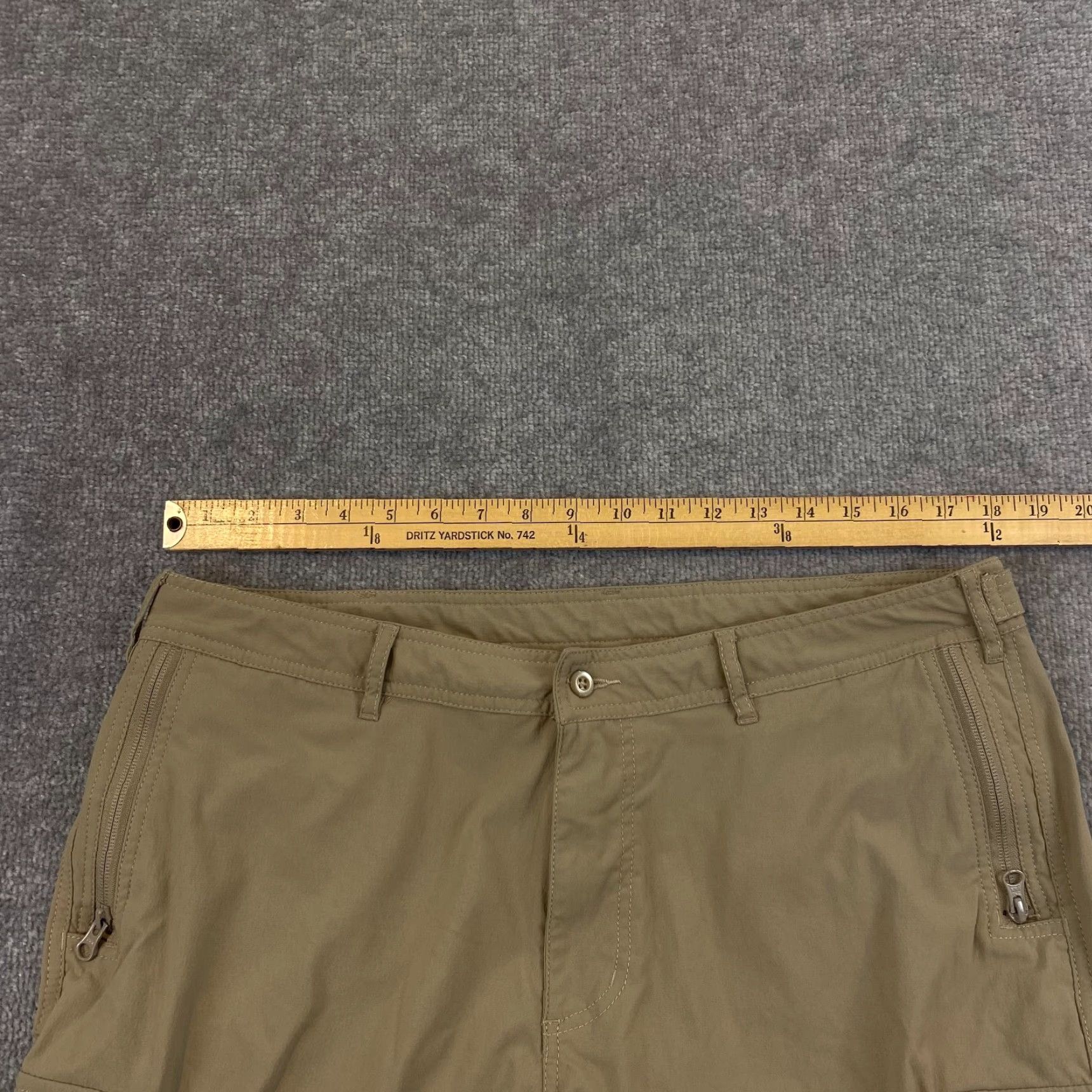 Vintage Clothing Arts Pants Women 16 Petite Brown Cargo Travel Pick-Pocket Proof Roll Up Cargo Pants Women 16P Brown Size 38" / US 16 / IT 52 - 3 Thumbnail