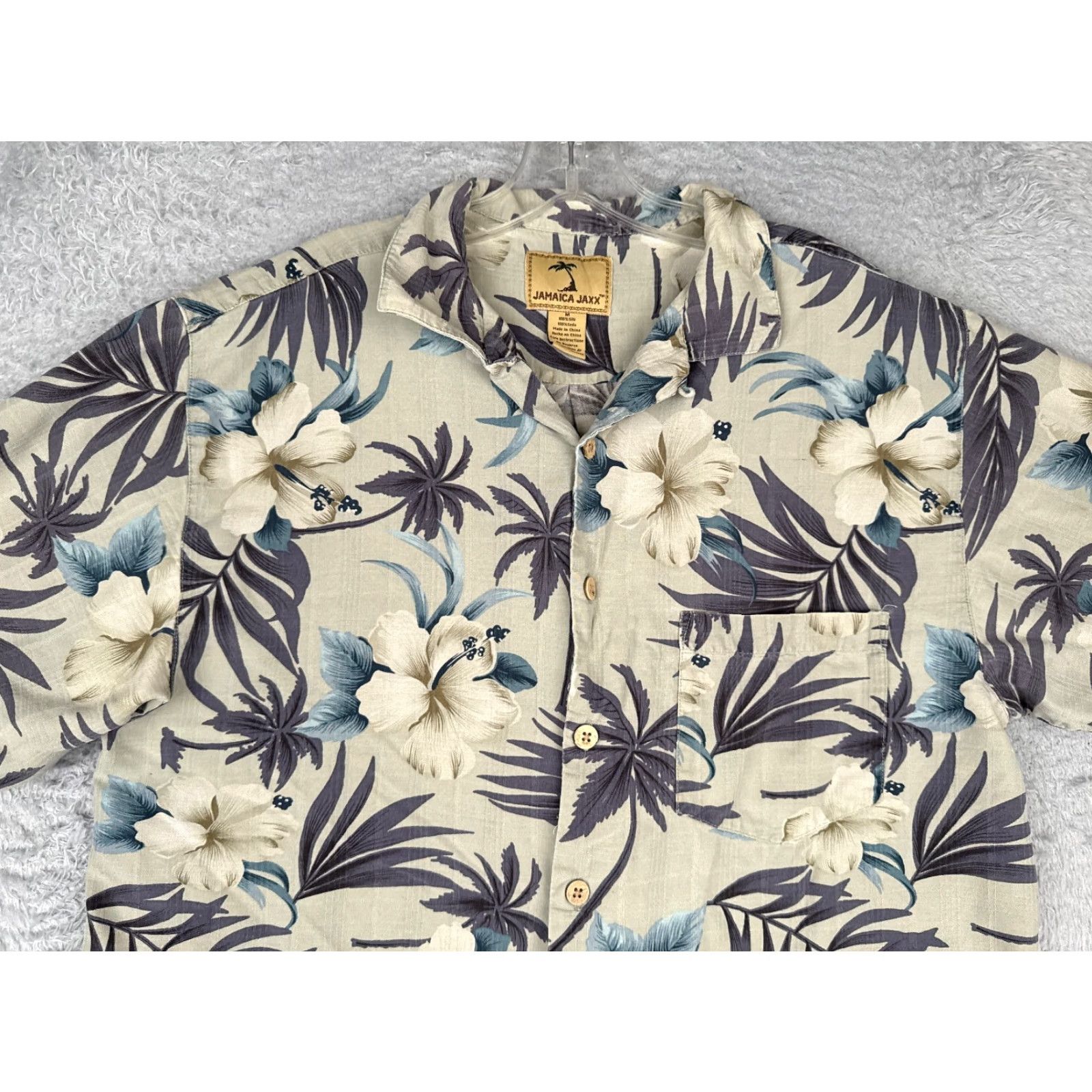 Vintage Jamaica Jaxx Shirt Men Medium Green Floral 100% Silk Button Up Hawaiian Pocket Button-Up Size US M / EU 48-50 / 2 - 4 Thumbnail