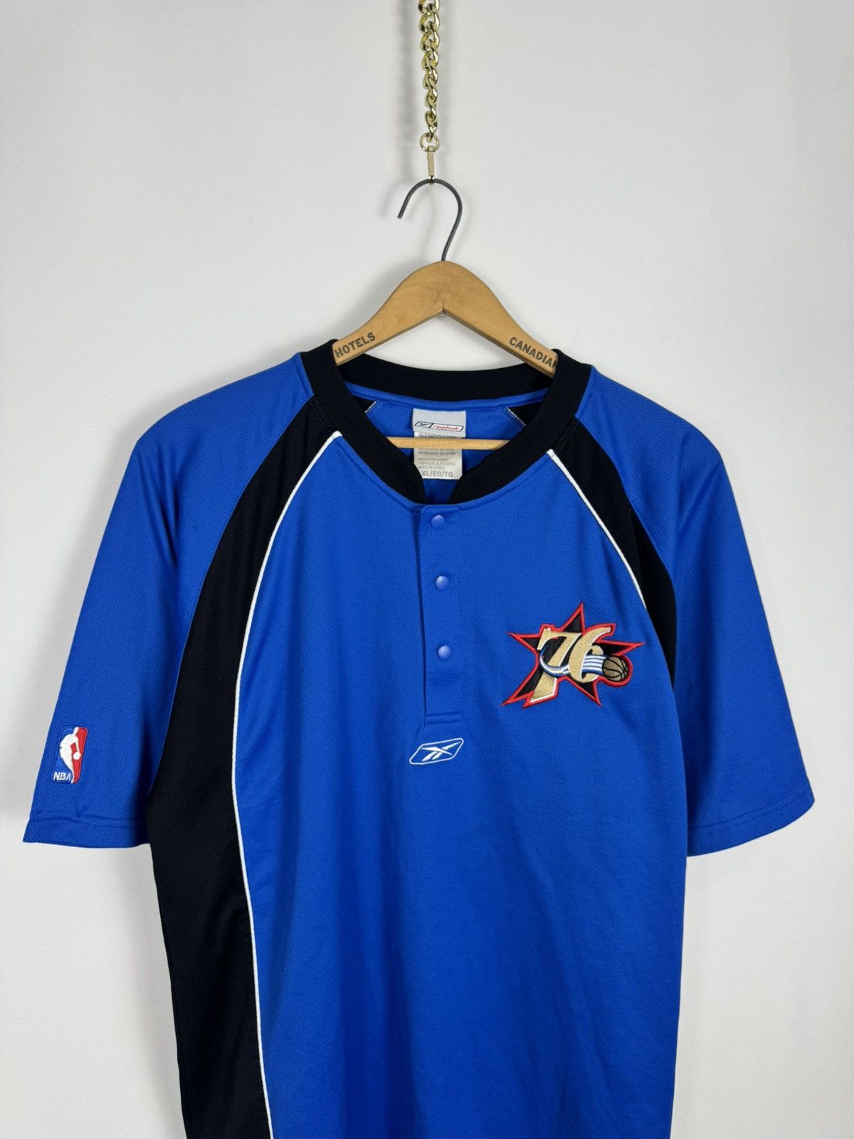 Reebok 2000s Reebok Philadelphia 76ers Warm Up Jersey Size US XL / EU 56 / 4 - 3 Thumbnail