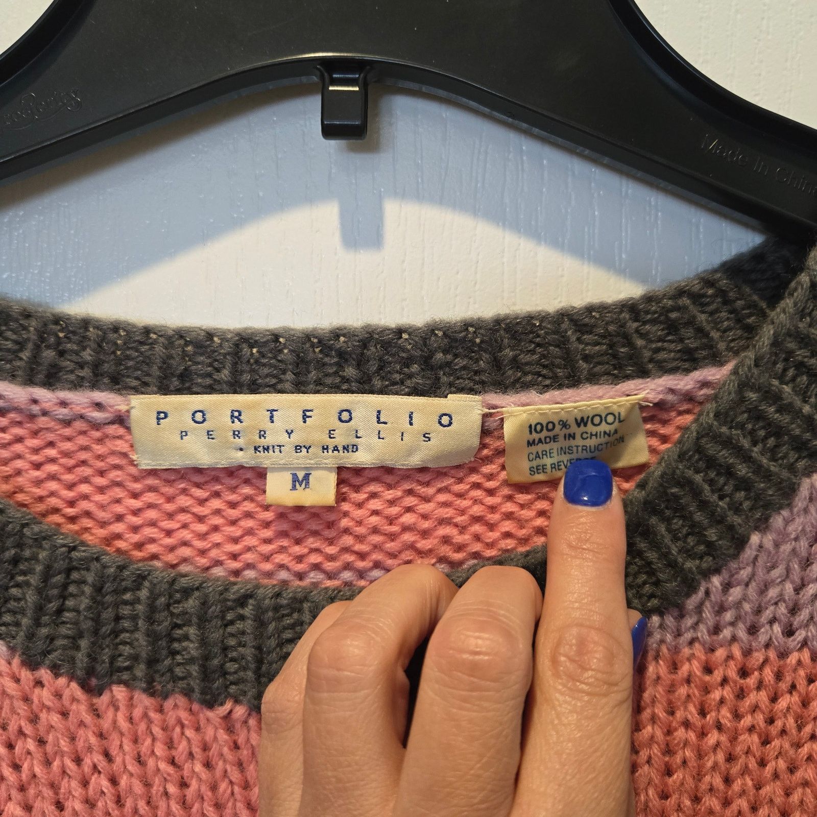 Perry Ellis VTG Perry Ellis Portfolio 100% wool color block sweater sz M Size M / US 6-8 / IT 42-44 - 3 Thumbnail