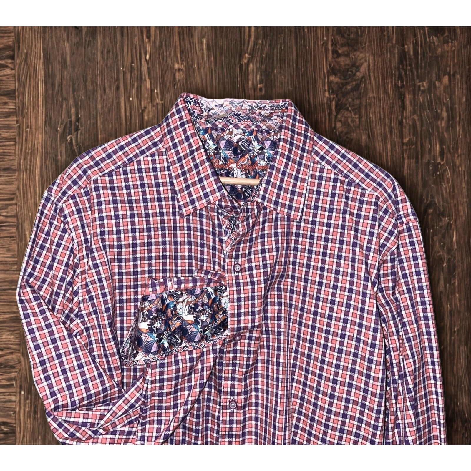 Robert Graham Robert Graham Textured Geometric Flip Cuff Shirt Mens 2XL Size US XXL / EU 58 / 5 - 9 Thumbnail