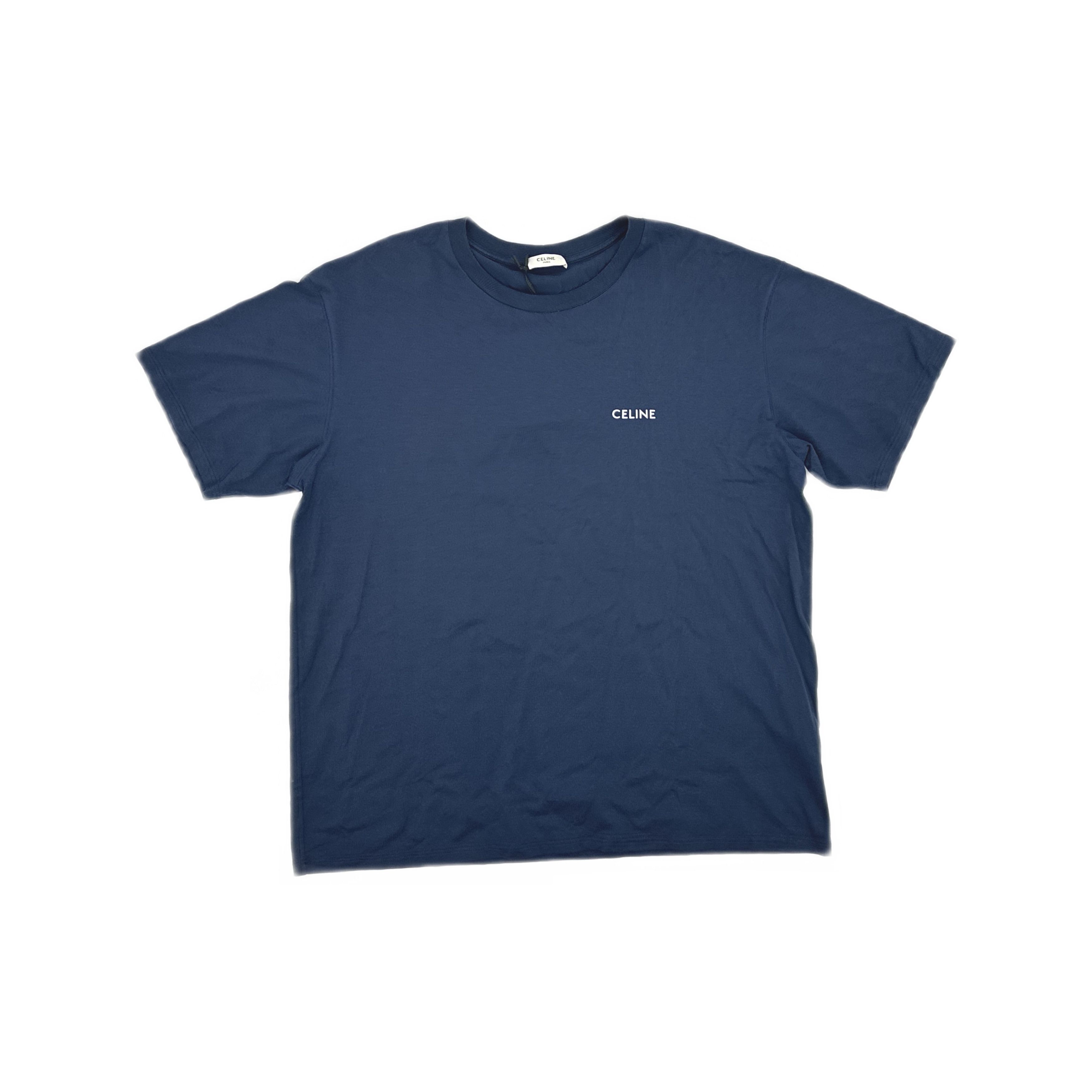Celine Celine Logo Print T-Shirt Navy Size L Size US L / EU 52-54 / 3 - 1 Thumbnail