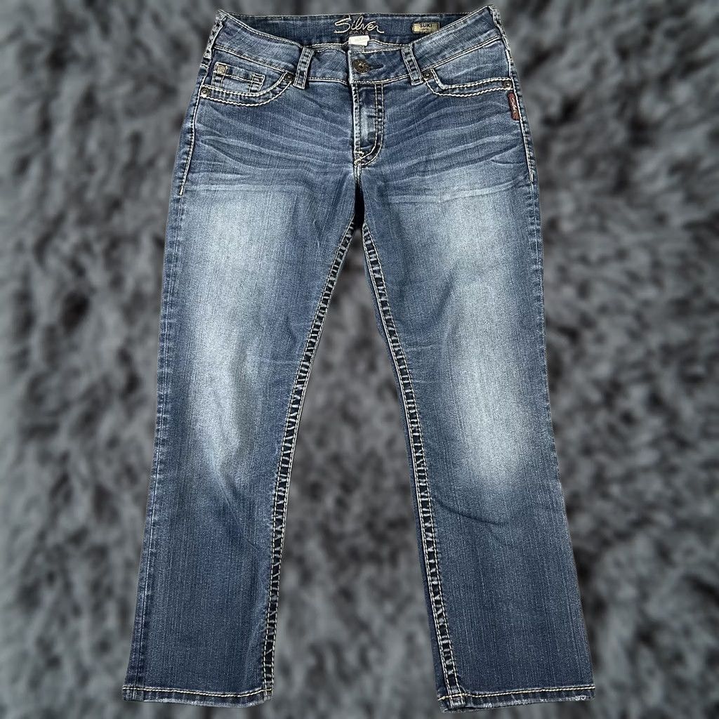 Vintage Silver Jeans Suki Capri - Womens - Mid Rise - Blue - 27in - Zip Size 27" / US 4 / IT 40 - 1 Thumbnail