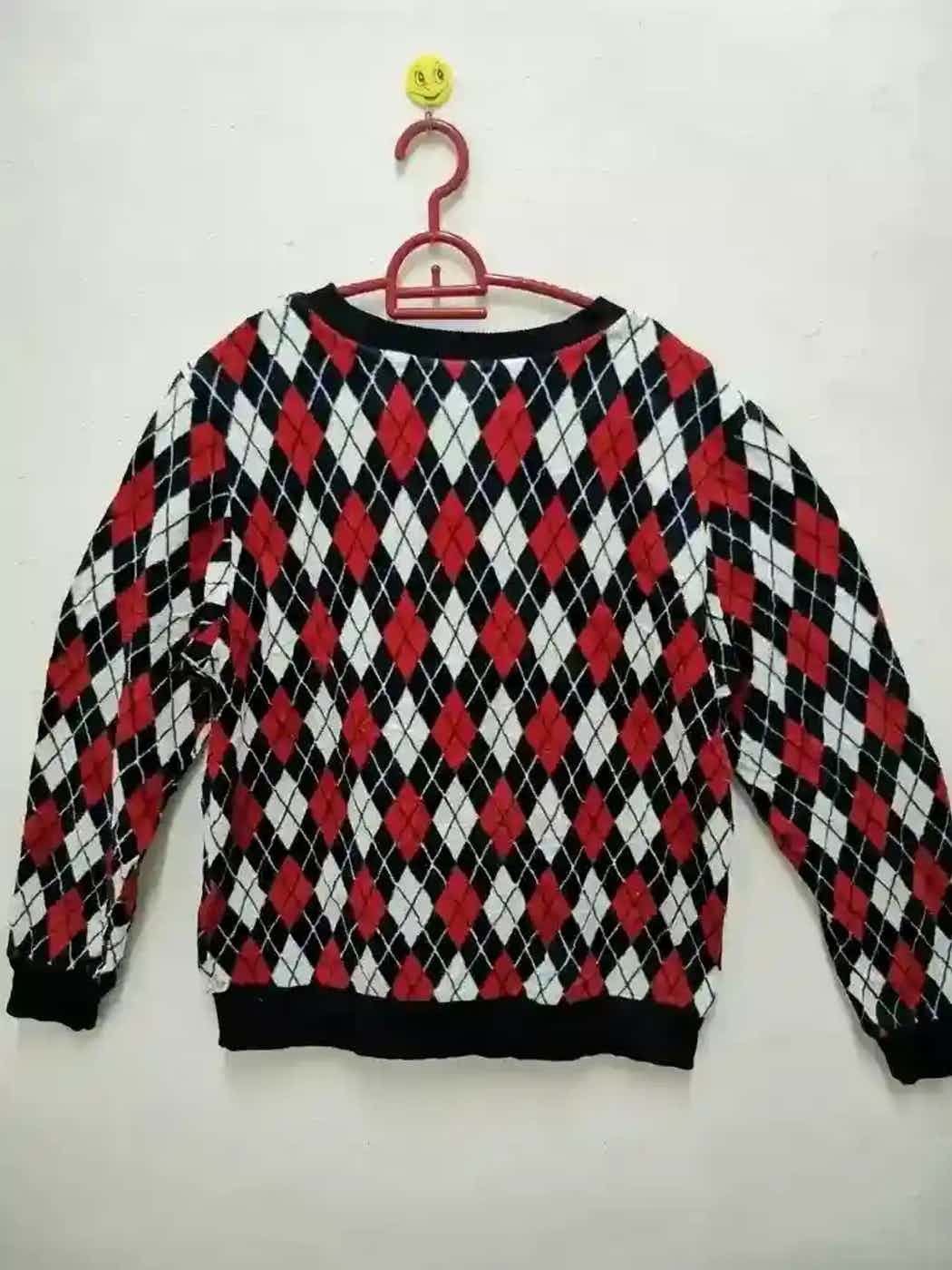 Japanese Brand Rare! Multicoloured Diamond Design Sweatshirt Size US L / EU 52-54 / 3 - 4 Thumbnail