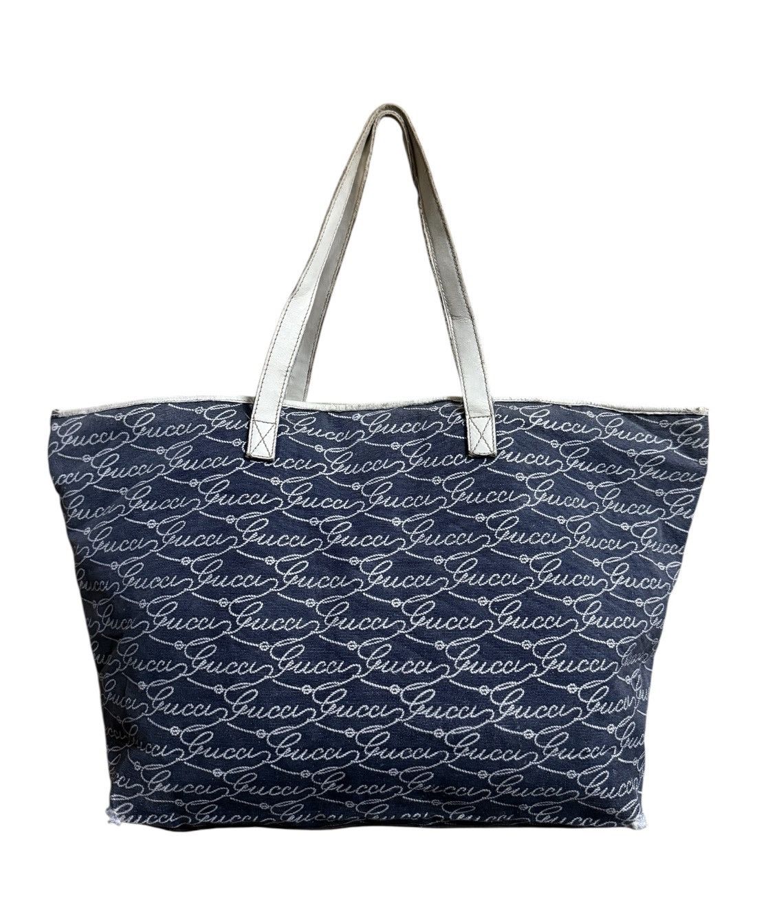 Gucci Gucci Totes Bag GG Monogram Denim Leather Size ONE SIZE - 1 Thumbnail