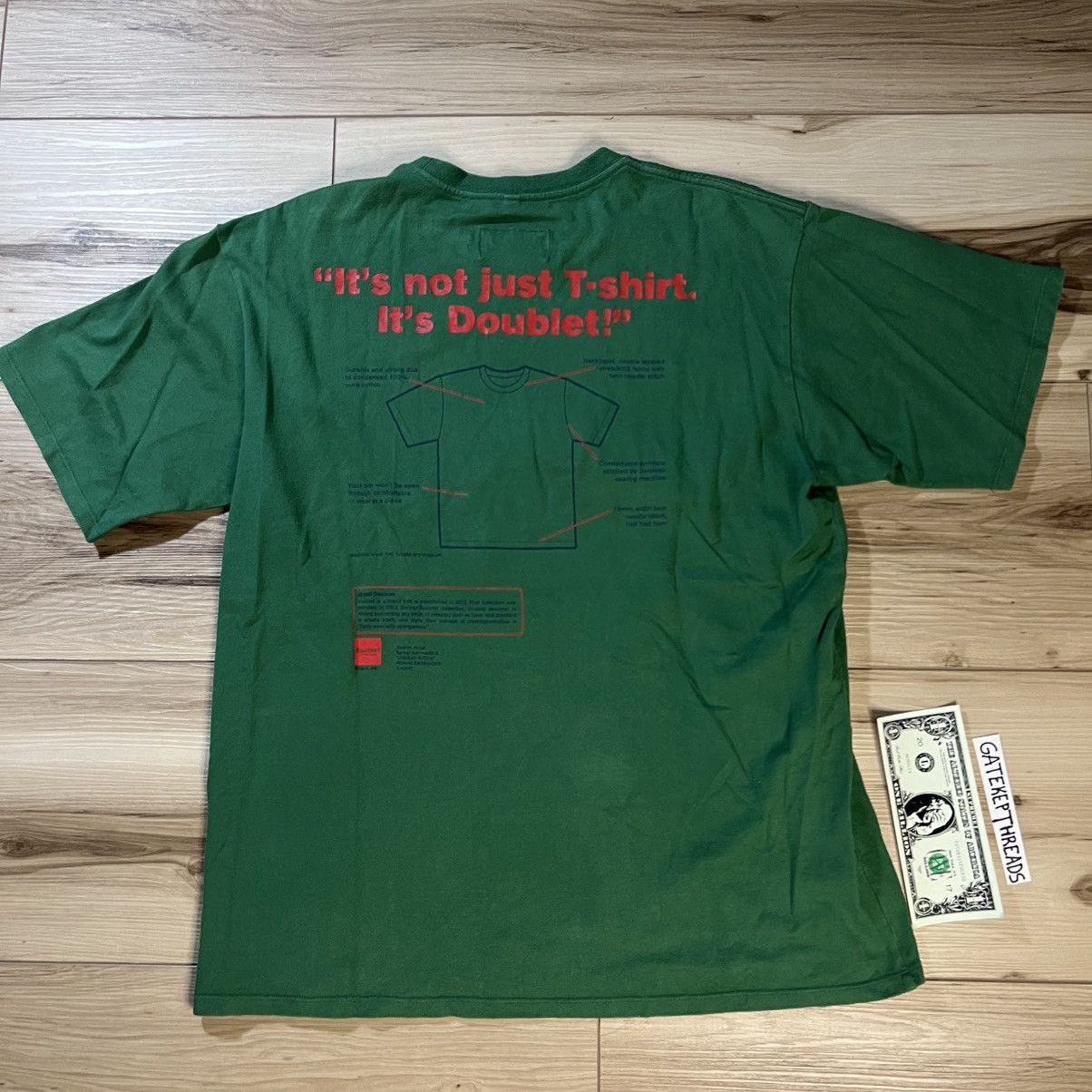 Doublet × Japanese Brand Doublet Frying Fringed Embroidered Green T-Shirt Size US M / EU 48-50 / 2 - 6 Thumbnail