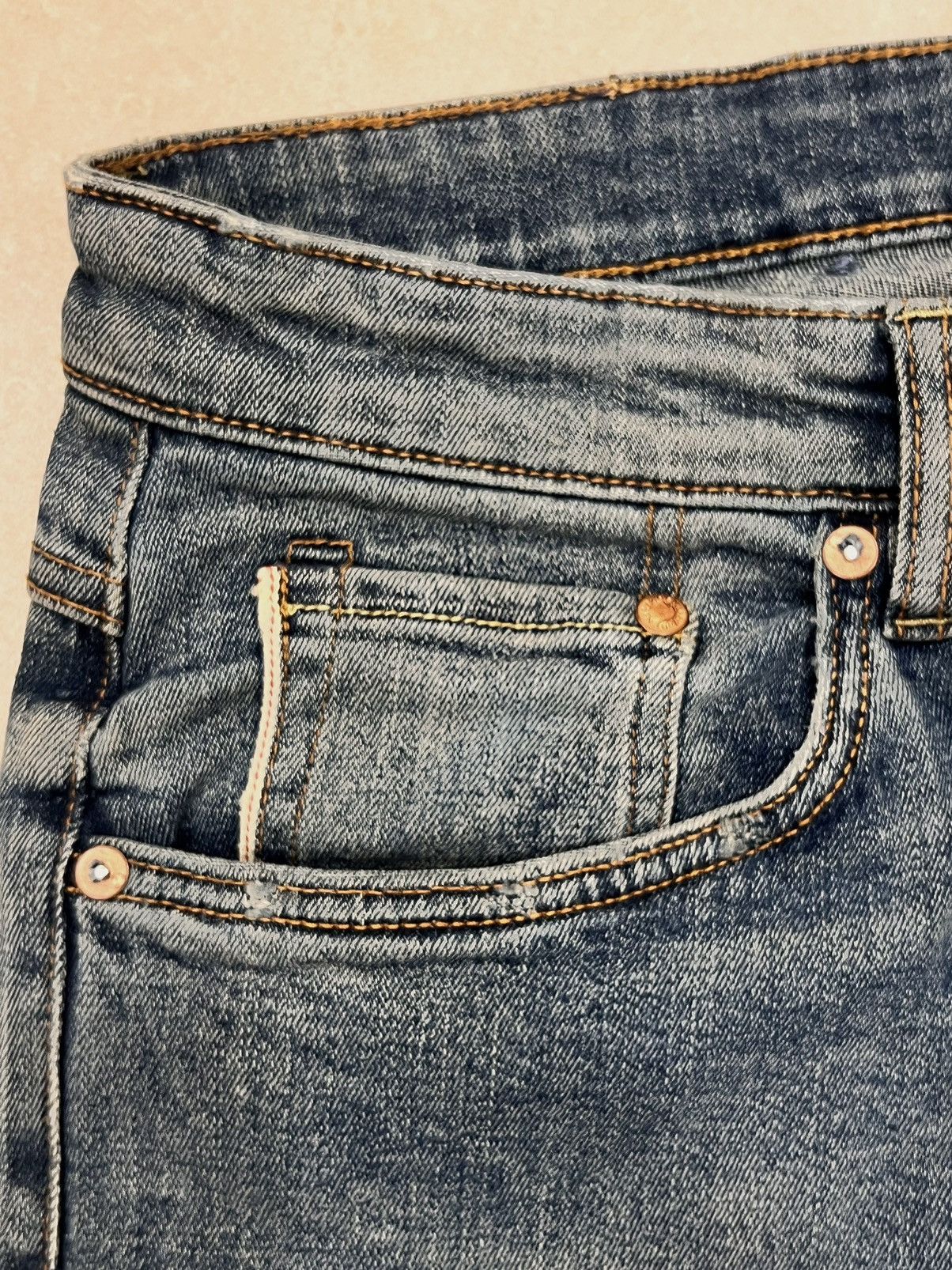 H&M Low waisted Selvedge stretch Denim Size US 33 - 3 Thumbnail