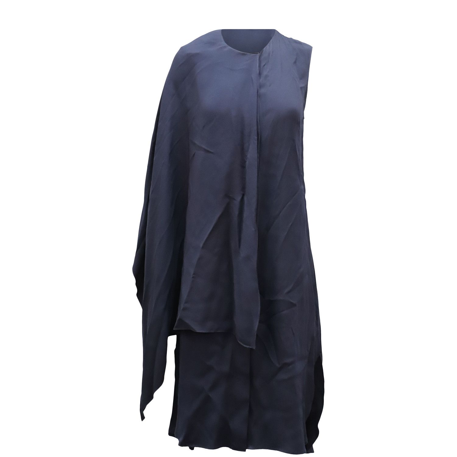 Adam Lippes Adam Lippes Cape Dress in Navy Blue Viscose Size M / US 6-8 / IT 42-44 - 1 Thumbnail