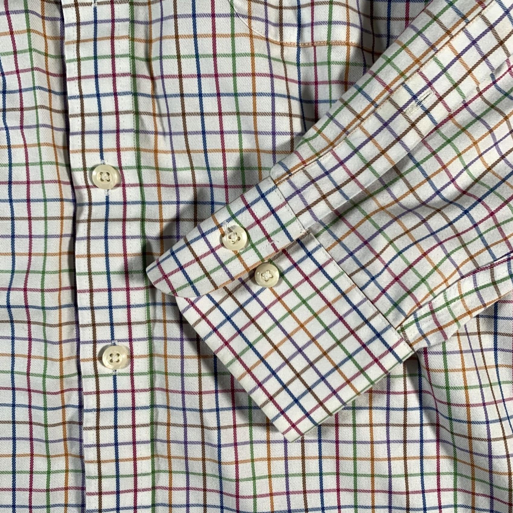Peter Millar Peter Millar Shirt Mens Large Multicolor Plaid Button-Down Nanoluxe Easycare Wrinkle Resistant Classic Check 100% Cotton Size US L / EU 52-54 / 3 - 4 Thumbnail