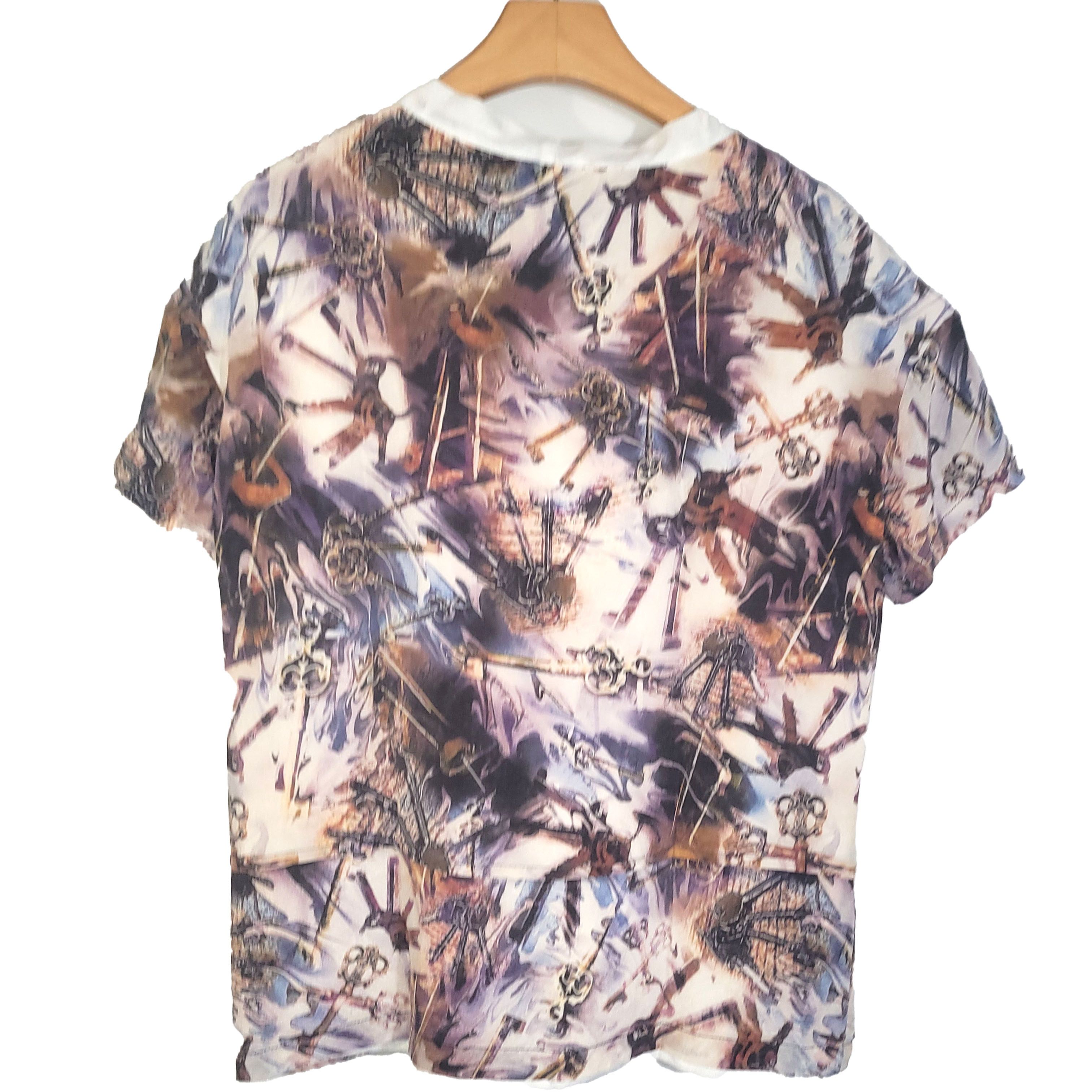 Other Women's 100% Silk Size S Short Sleeve Top T-Shirt SAZ157 Size S / US 4 / IT 40 - 2 Thumbnail
