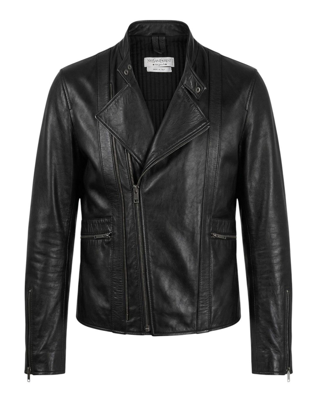 Yves Saint Laurent 90'S ARCHIVE BY HEDI SLIMANE CAFE RACER LEATHER BIKER JACKET Size US M / EU 48-50 / 2 - 1 Thumbnail