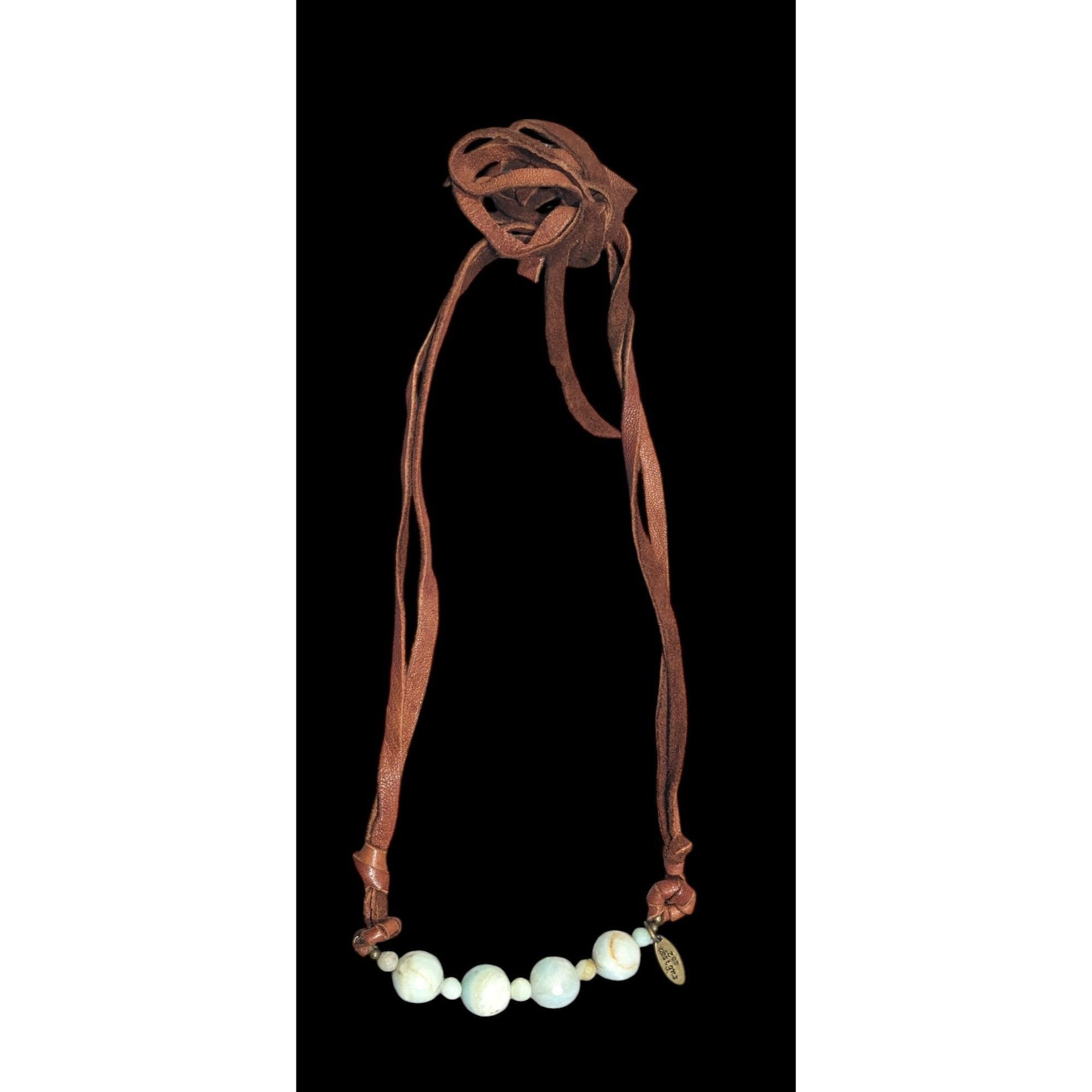 Other Zee Designs Bohemian Amazonite And Leather Tie On Necklace Size ONE SIZE - 1 Thumbnail