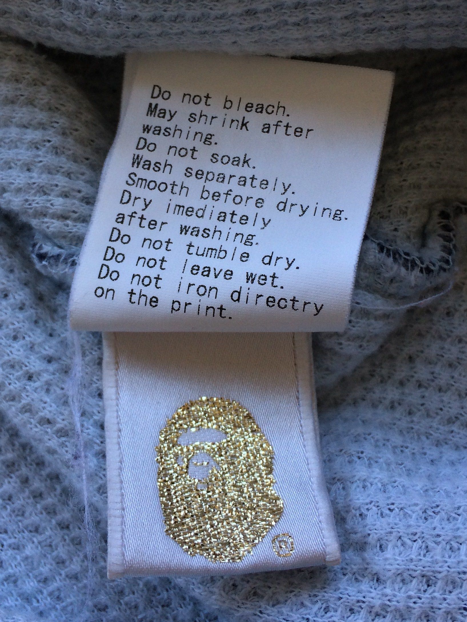 Bape OG Bape Full Zip Thermal Spellout Hoodie Size US M / EU 48-50 / 2 - 10 Thumbnail