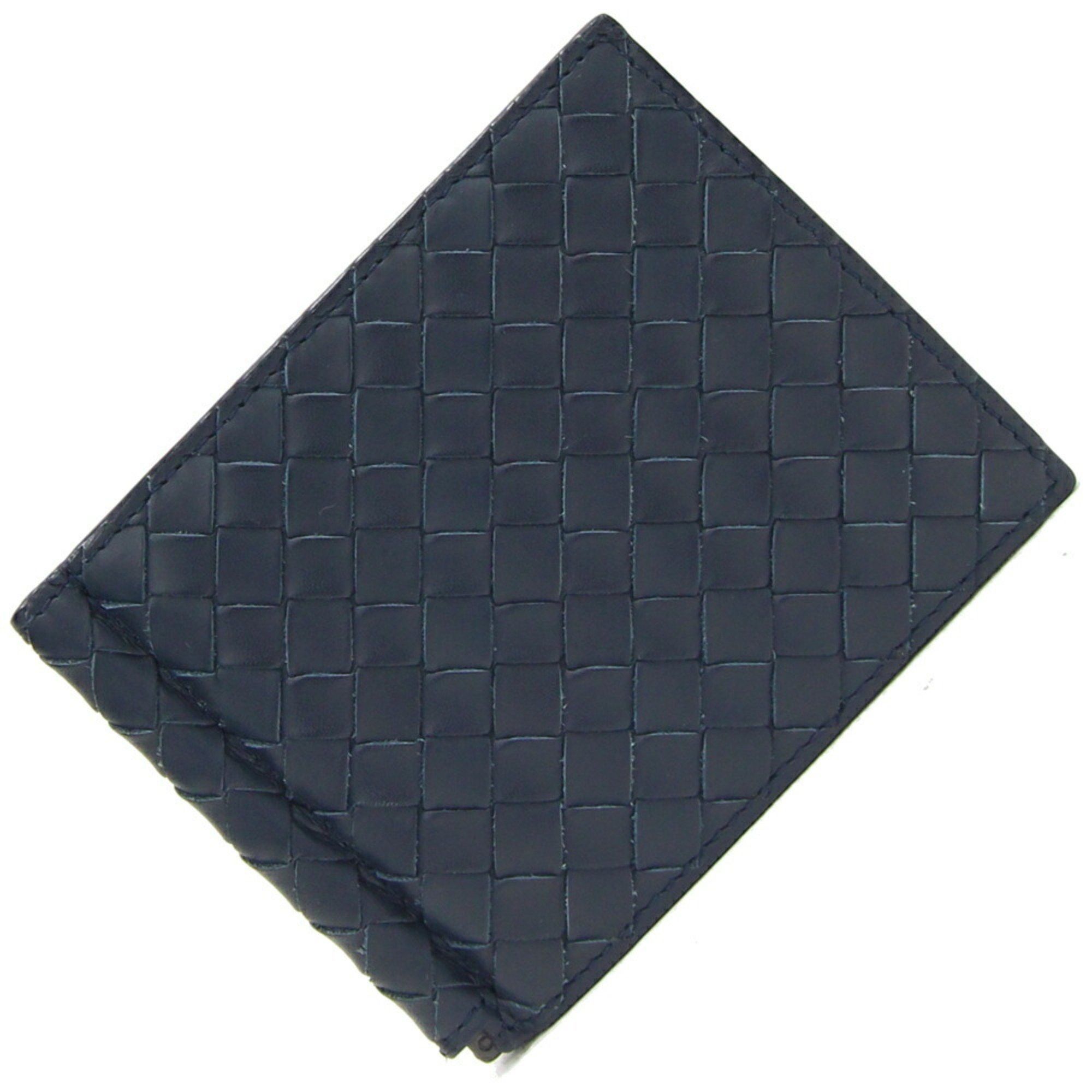 Bottega Veneta Bottega Veneta Bi-fold Money Clip Intrecciato 123180 Navy Leather Wallet Bill Men's BOTTEGA VENETA Size ONE SIZE - 1 Thumbnail