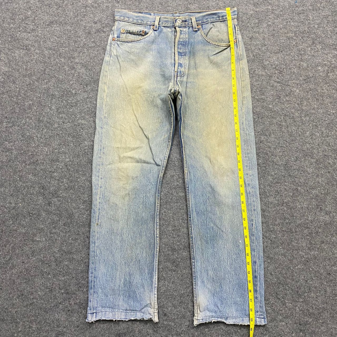 Levi's Vintage 90s Levis 501 Distressed denim Kurt Cobain Style Size US 33 - 3 Thumbnail