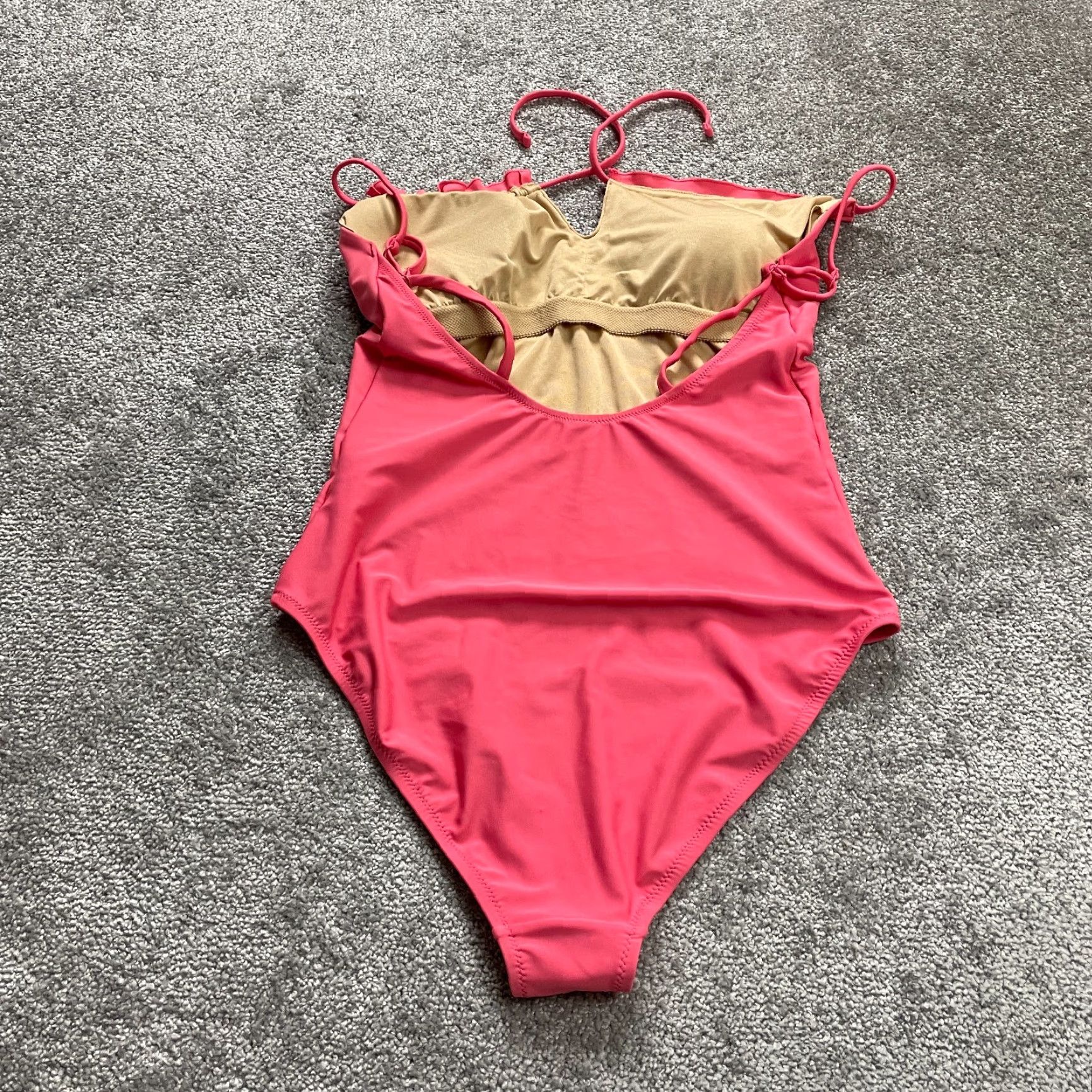 Old Navy Old Navy Swimsuit Womens Large Solid Pink Padded One Piece Backless Bathing Suit Size L / US 10 / IT 46 - 2 Thumbnail