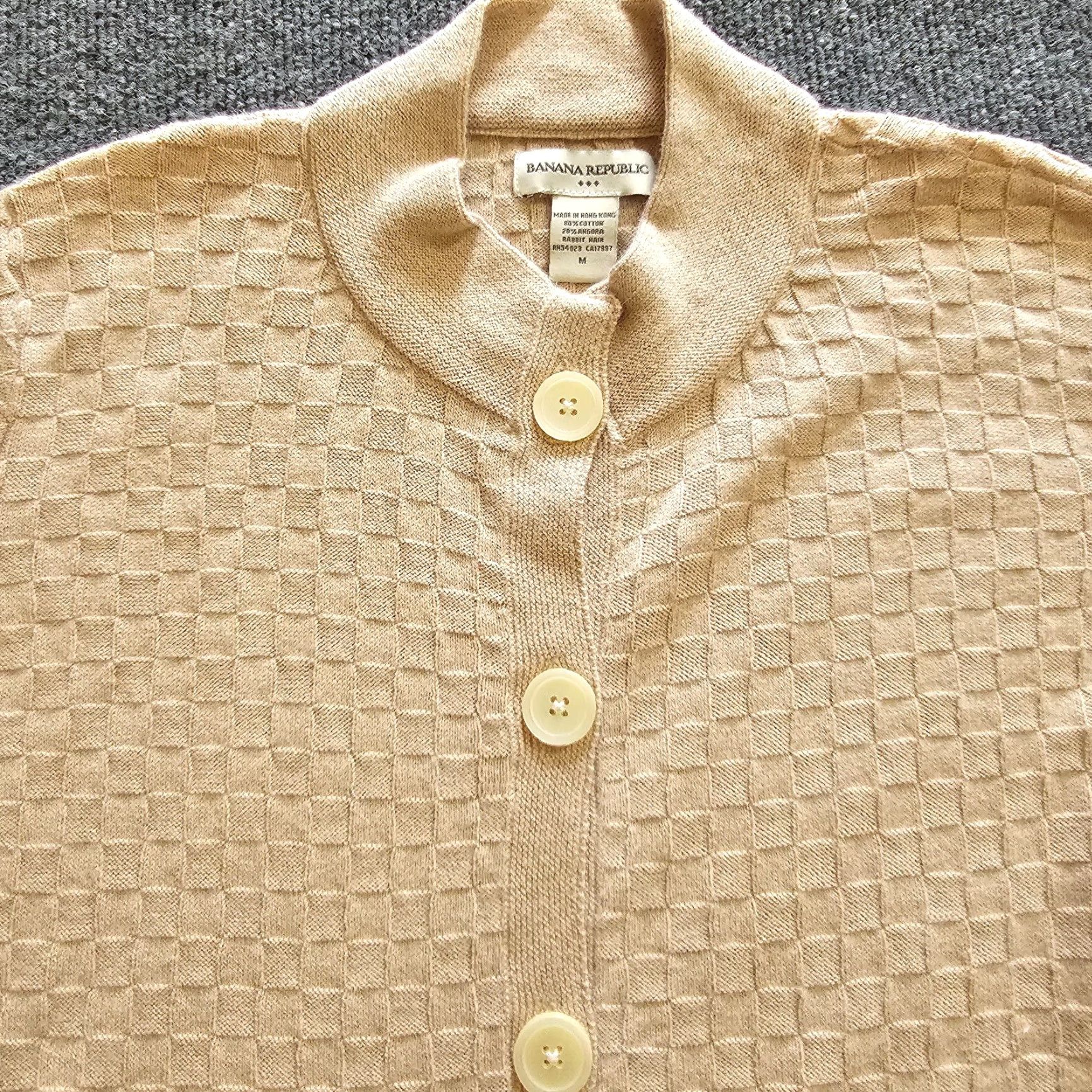 Banana Republic VINTAGE Banana Republic Cardigan Women Medium Beige Angora Grandma Cozy Classic Knit Cardigan Size M / US 6-8 / IT 42-44 - 2 Thumbnail