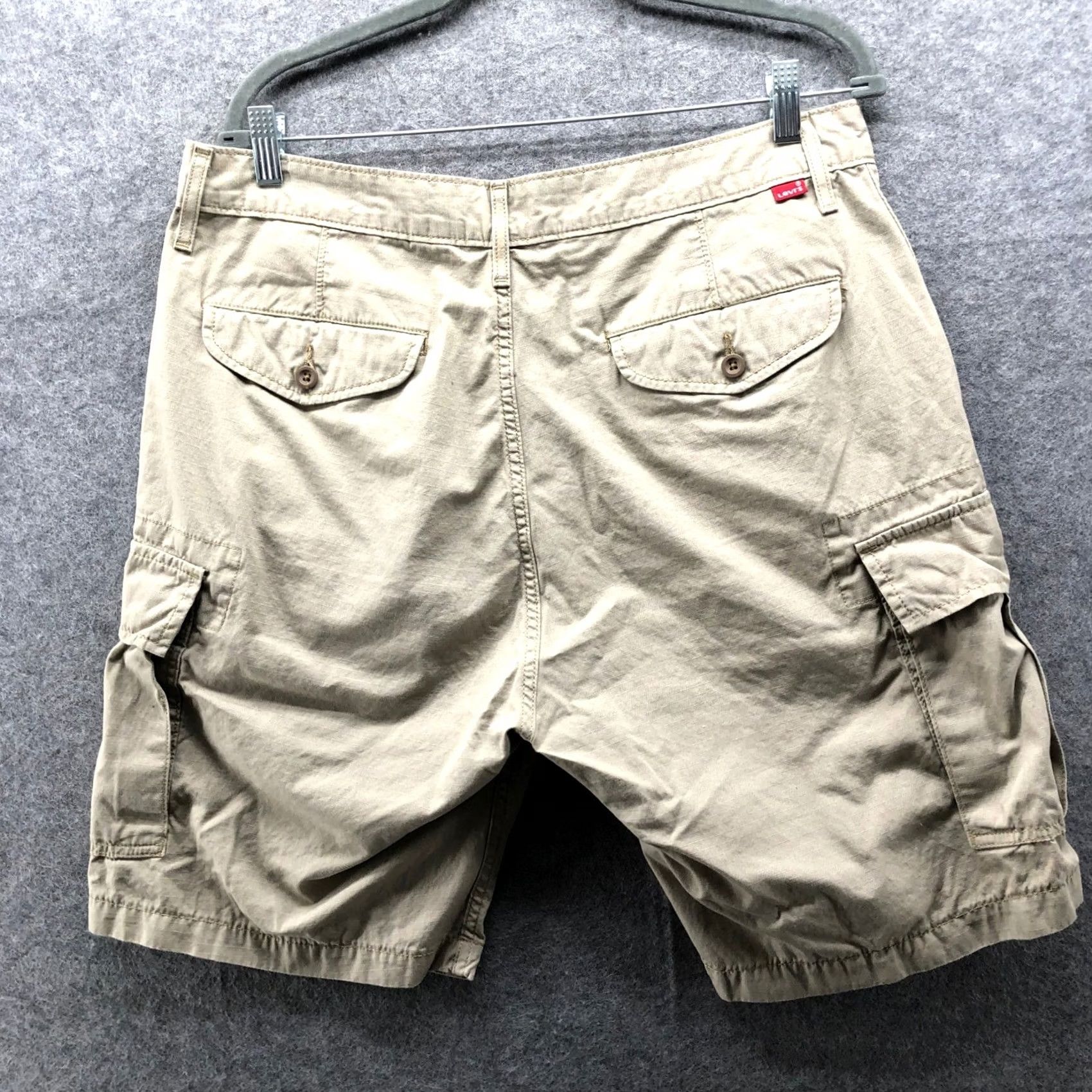 Levi's Levi's Carrier Cargo Shorts Mens 34 Ripstop Tan Beige 9.5" Outdoors Work Cargo Pocket Solid Cotton Zip Size US 34 / EU 50 - 2 Thumbnail