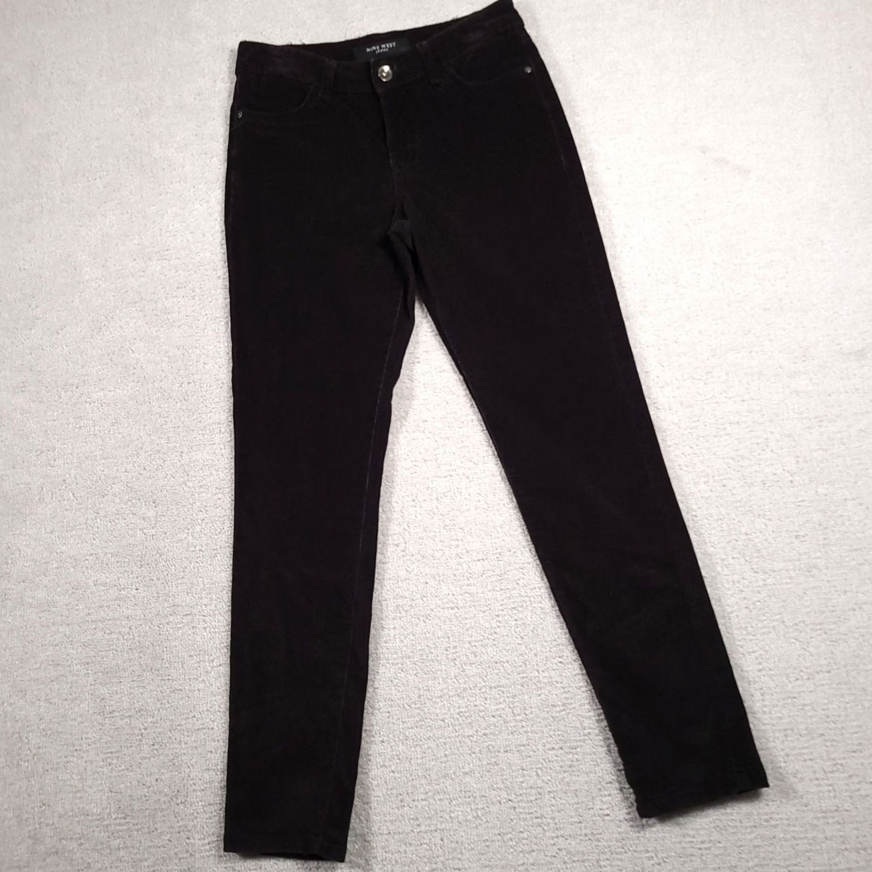 Nine West Nine West Corduroy Pants Jegging Cotton Stretch Straight Leg Women's 6 Black Size 28" / US 6 / IT 42 - 2 Thumbnail