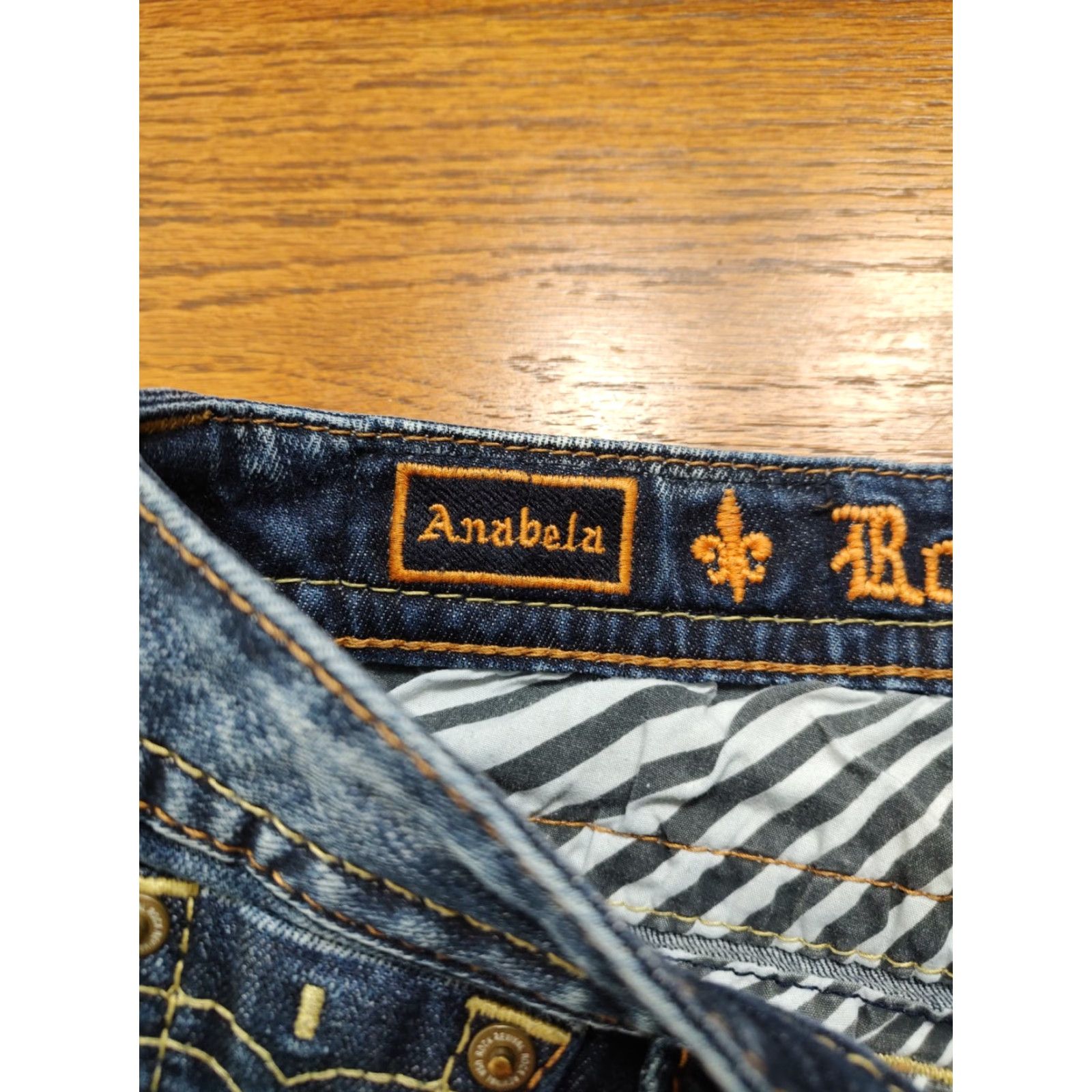 Rock Revival Jeans Womens Skinny 27 Inseam 29 Denim Blue 5-Pocket Zip Low Rise Cowboy Logo 90s