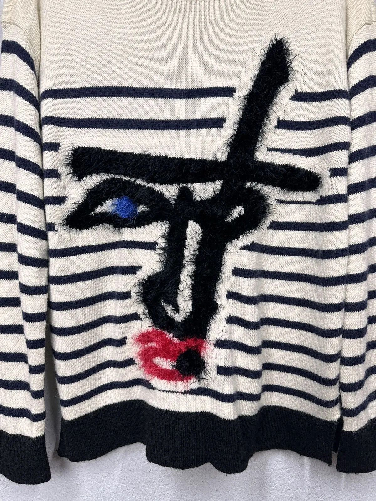 Japanese Brand Women's Jean Paul Gaultier Lindex Face Knit Swearshirt S Size US S / EU 44-46 / 1 - 2 Thumbnail