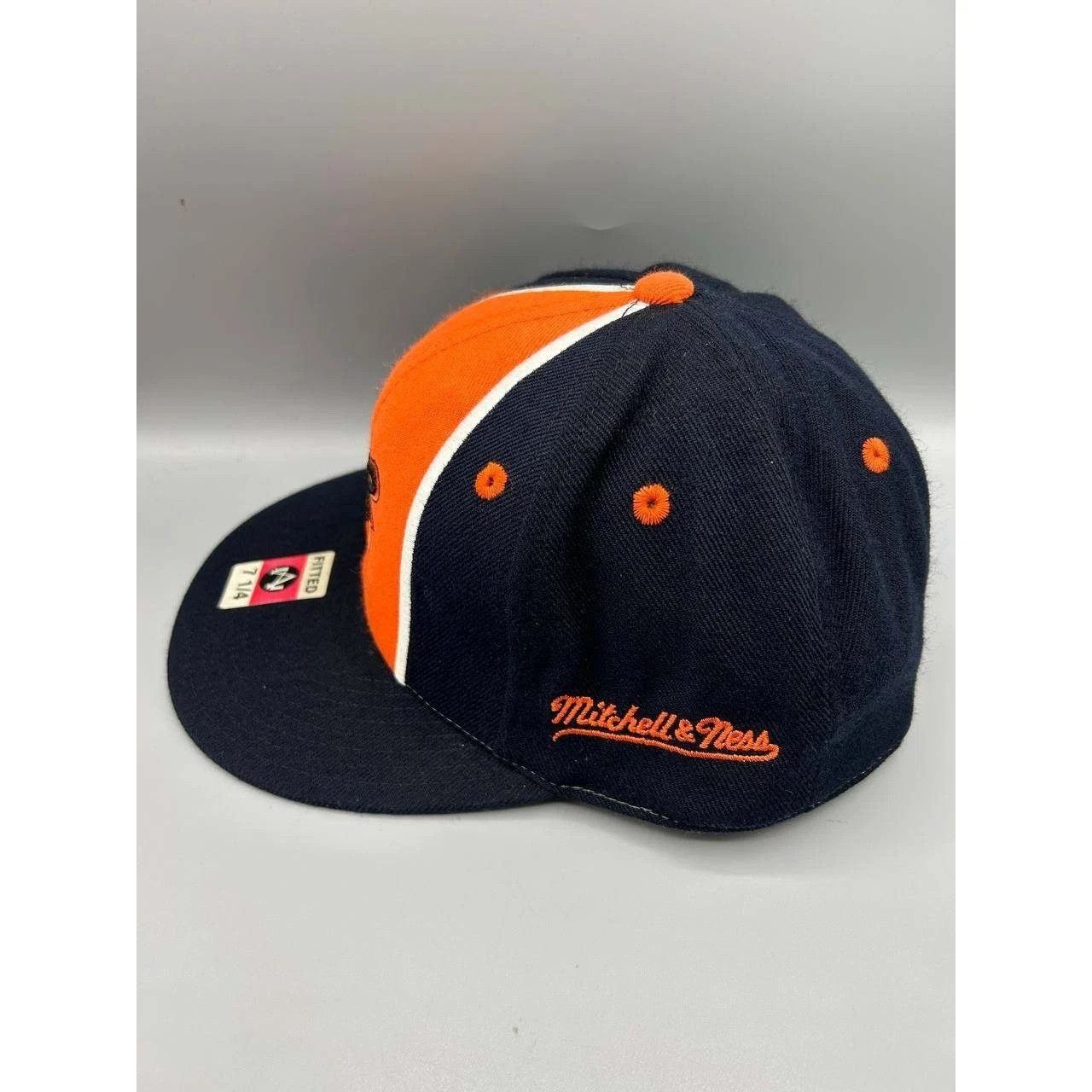 Mitchell & Ness Baltimore Orioles Hat Men 7 1/4 Navy Orange Fitted Cap New Size ONE SIZE - 5 Thumbnail