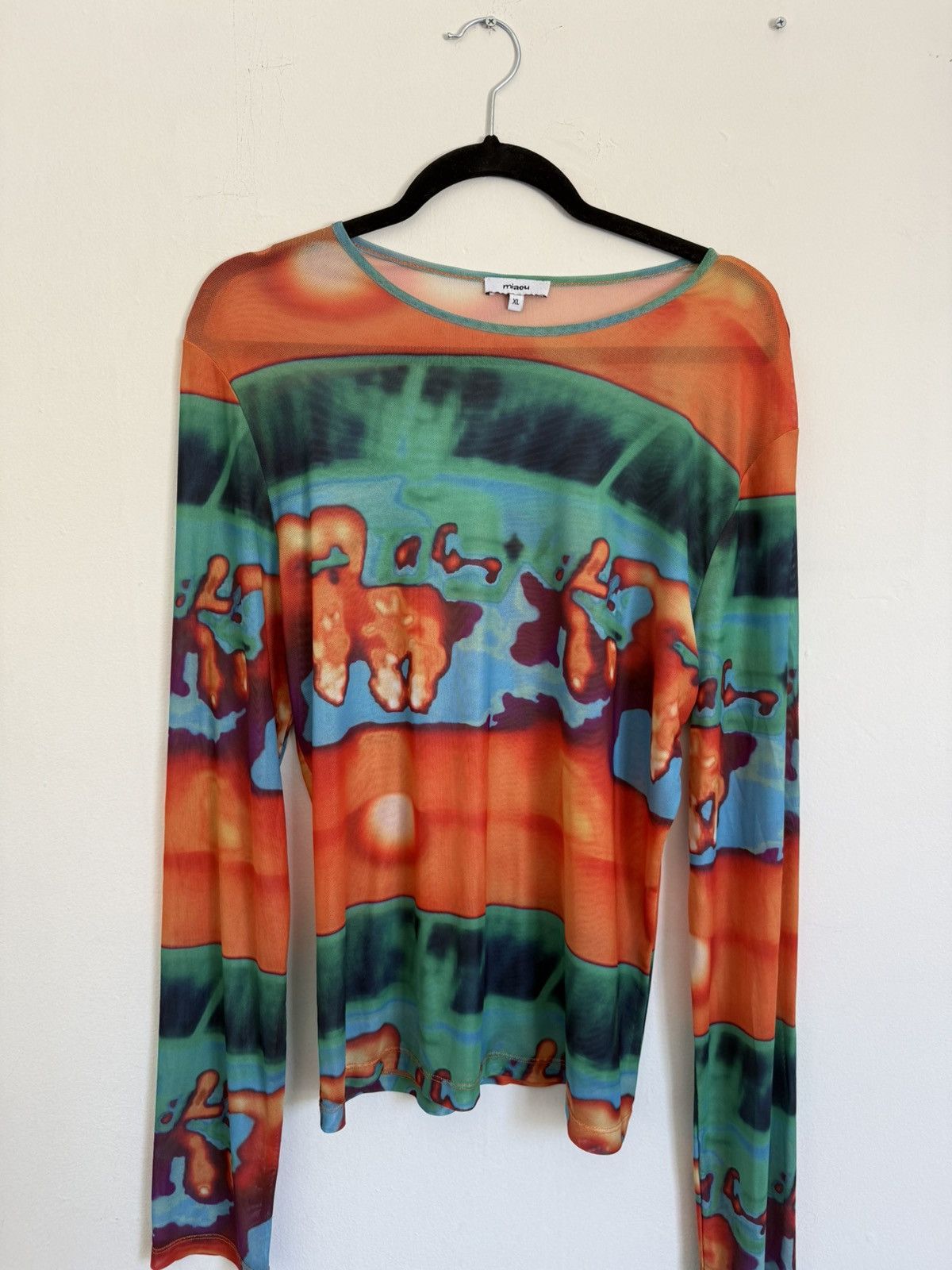 Miaou Miaou Long Sleeve Mesh Shirt in Thermal Print Size XL / US 12-14 / IT 48-50 - 1 Thumbnail