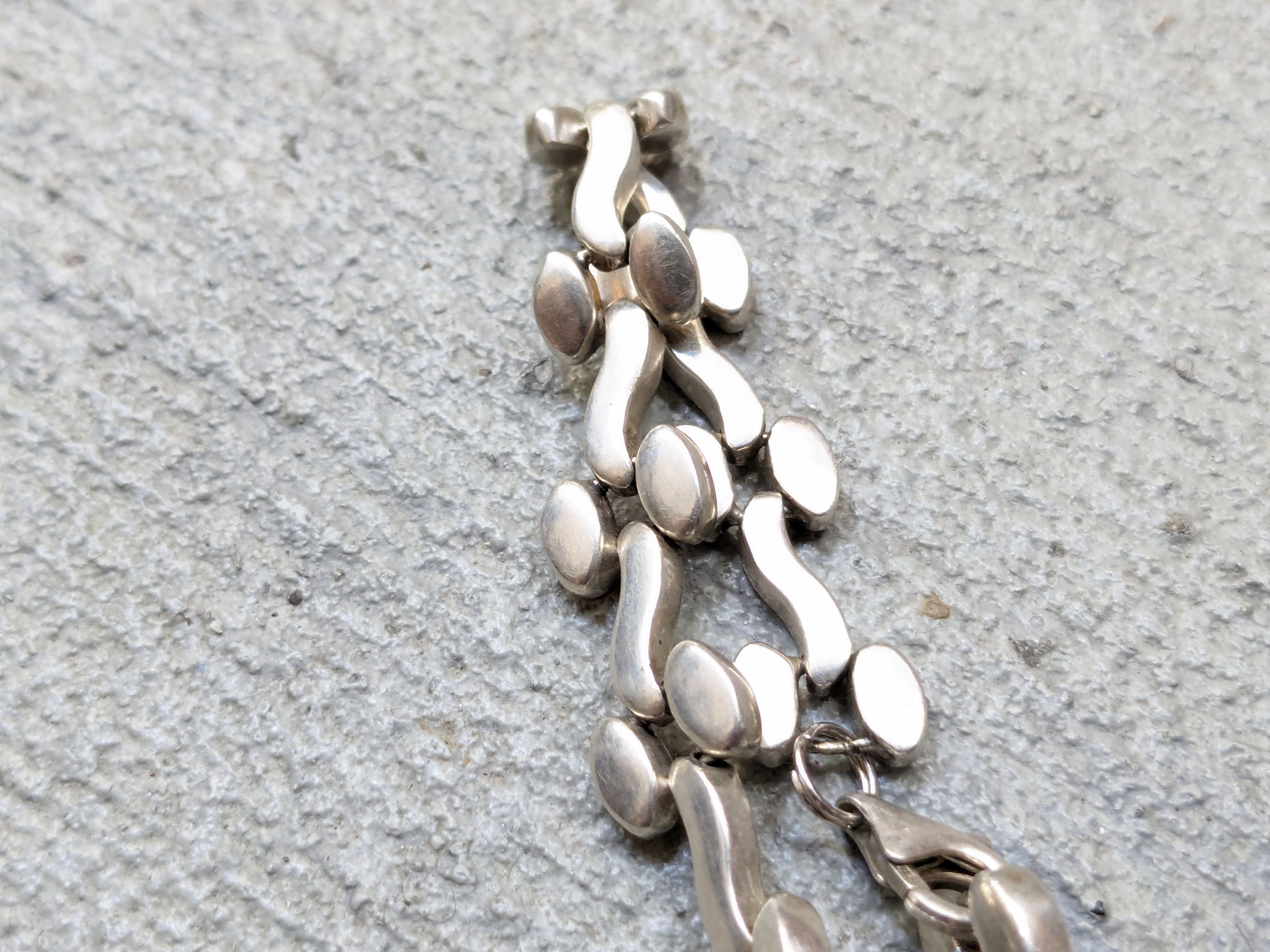 Other Vintage Sterling Silver Bracelet Link Chain 8" Biker Punk Size ONE SIZE - 11 Thumbnail