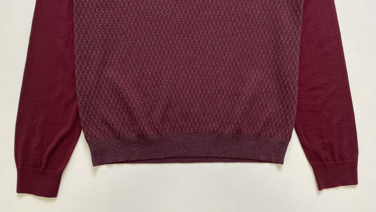 Maison Margiela A/W 13 Burgundy Patterned Wool Sweater Size US L / EU 52-54 / 3 - 9 Thumbnail
