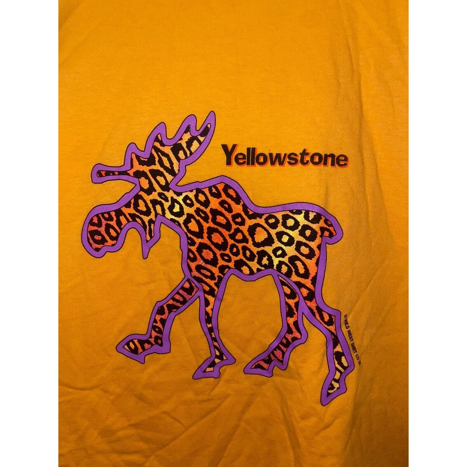 Jerzees × Vintage Vintage Yellowstone Shirt XL Moose Animal Yellow Tee Size US XL / EU 56 / 4 - 2 Thumbnail