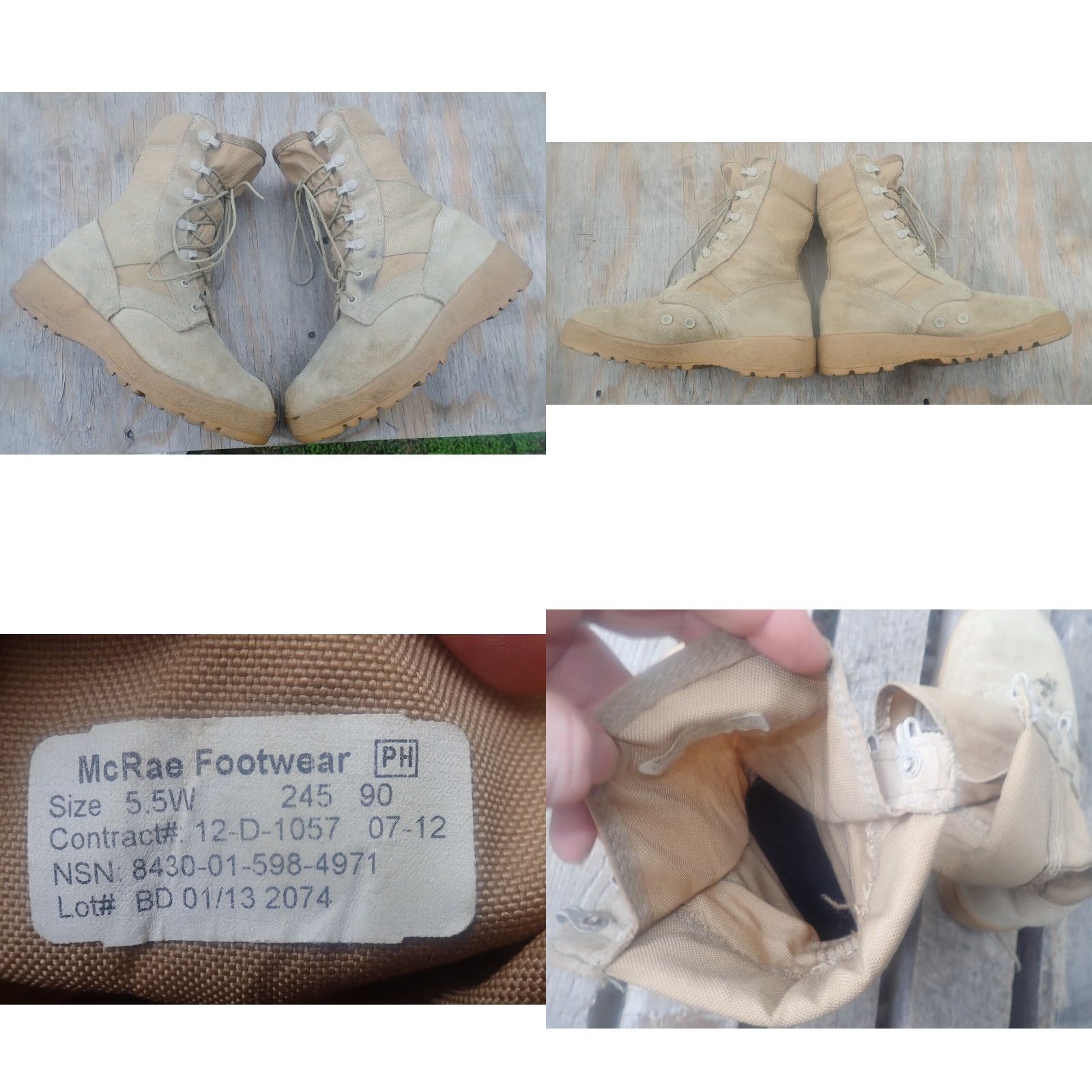 Vibram VINTAGE McRae Military Boots Men Adult Size 5.5 W Desert Beige Combat Jungle Vibram Outsole Outdoor Patriotic Breathable Cushioned Size US 6 / EU 39 - 8 Thumbnail