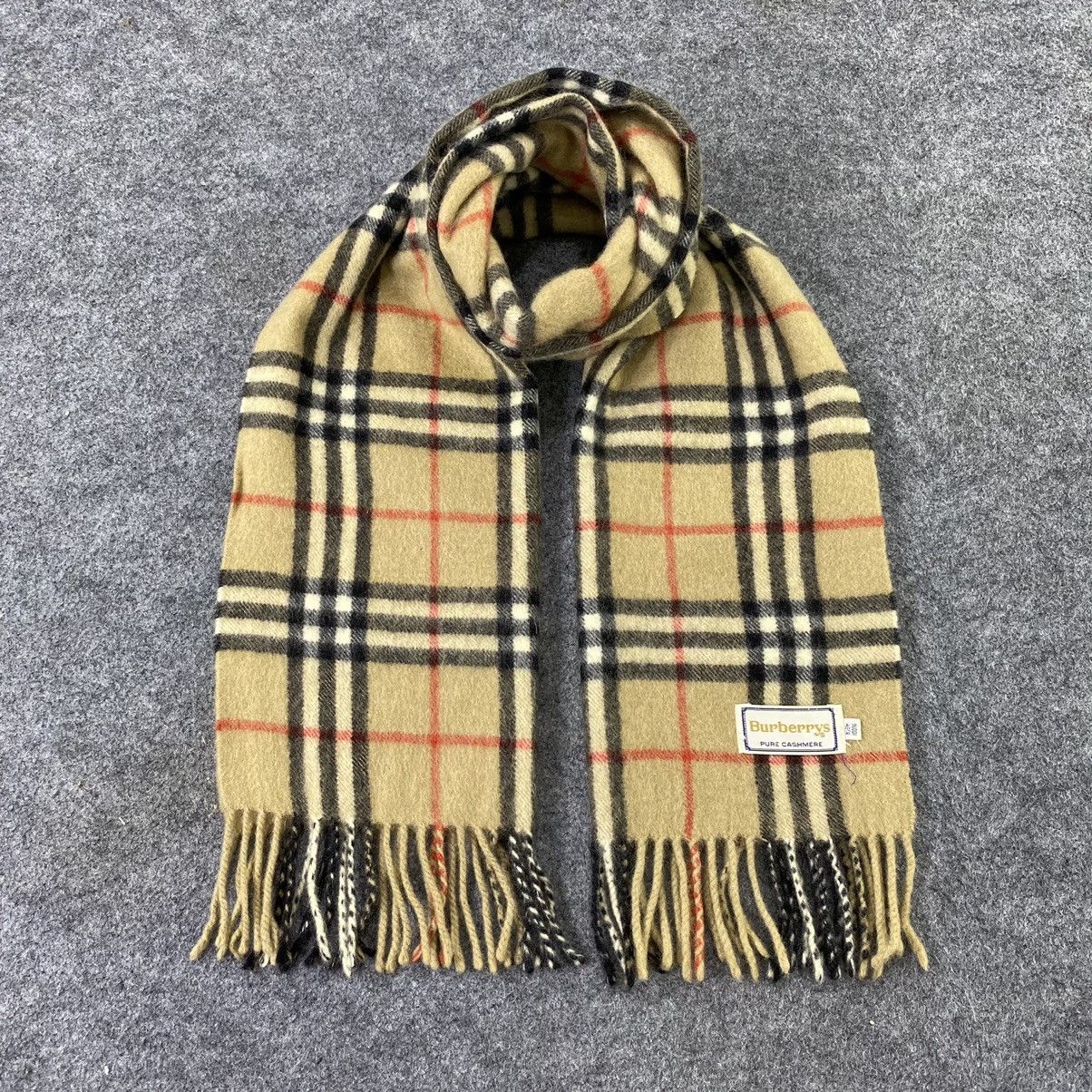 Burberry × Vintage Burberry Cashmere Scarf / Muffler / Neckwear-K016 Size ONE SIZE - 1 Thumbnail