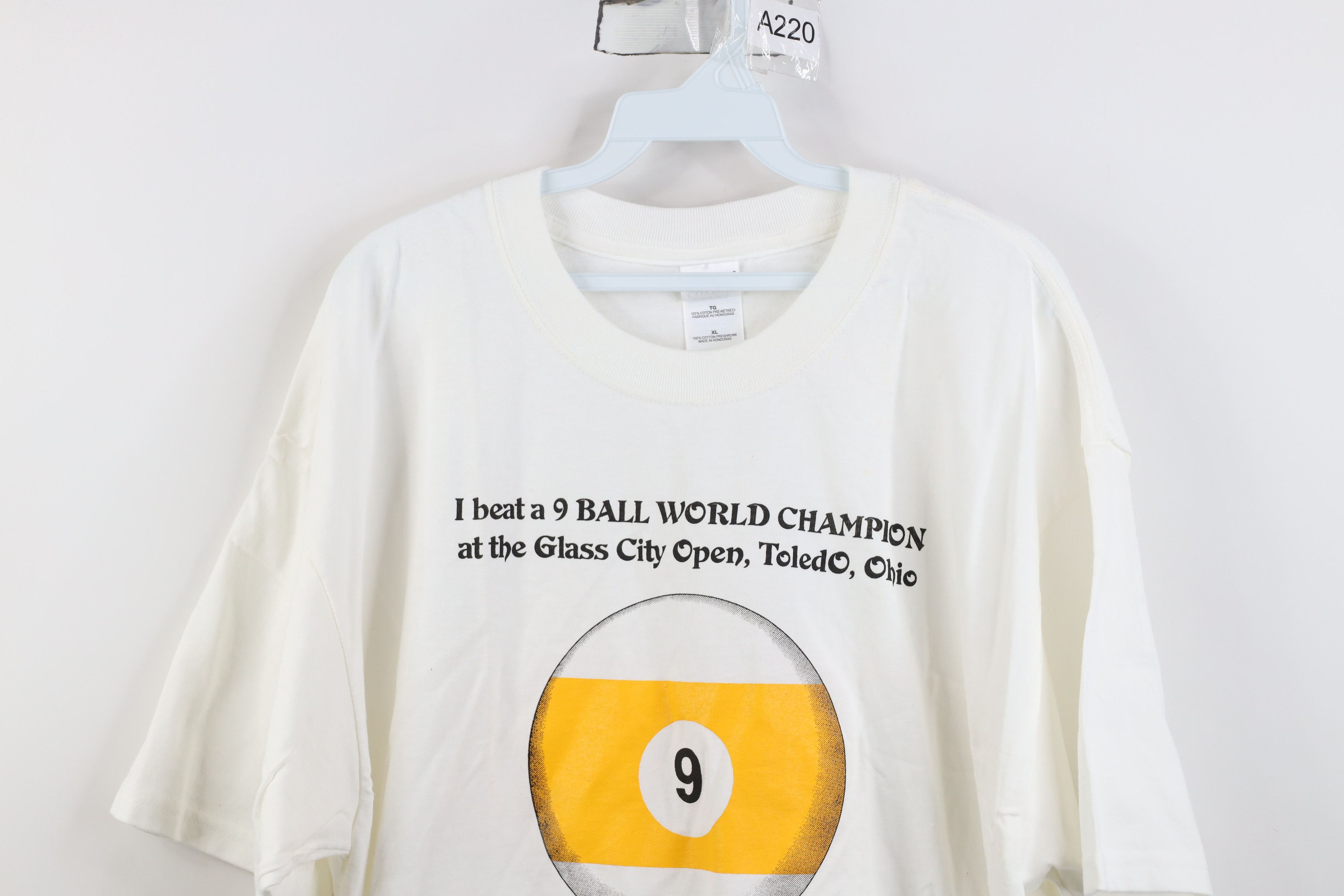 Vintage Vintage 90s World Champion Glass City Open Pool T-Shirt Size US XL / EU 56 / 4 - 2 Thumbnail