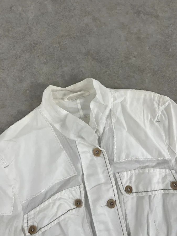 Marithe + Francois Girbaud 2000s Marithé et François Girbaud White Cargo Pocket Jacket Size XS / US 0-2 / IT 36-38 - 6 Thumbnail