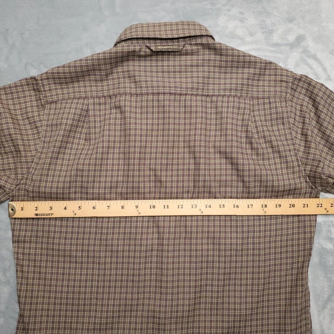 ExOfficio ExOfficio Shirt Mens Small Brown Plaid Performance Technical Zip Pockets Outdoor Size US S / EU 44-46 / 1 - 6 Thumbnail