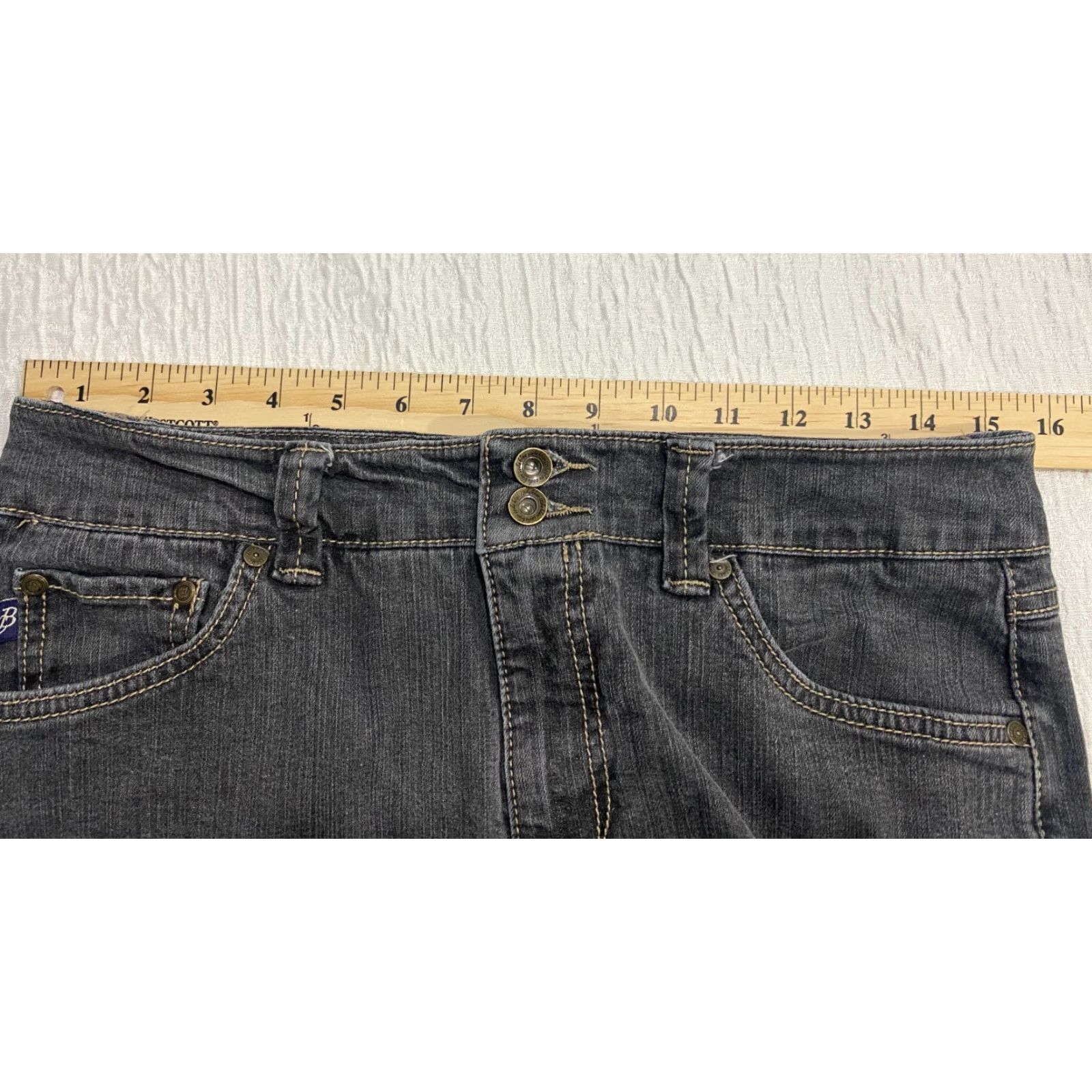 Vintage Code Bleu Jeans Womens Size 8 Black Denim Boot Cut Flare Flap Pockets Size 30" / US 8 / IT 44 - 5 Thumbnail