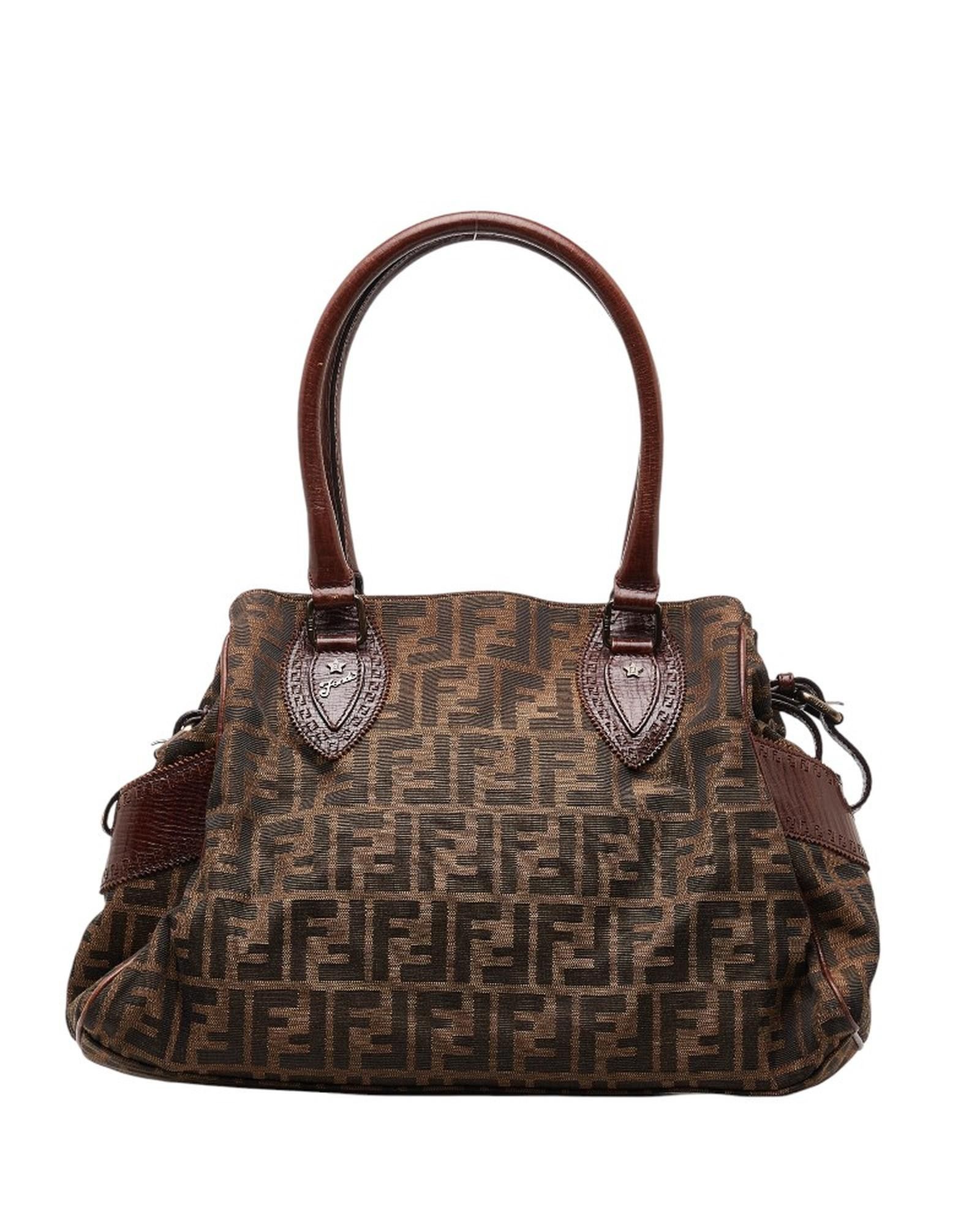 image of Fendi Ethnic Canvas Bag In Brown - Ab Condition, Women's