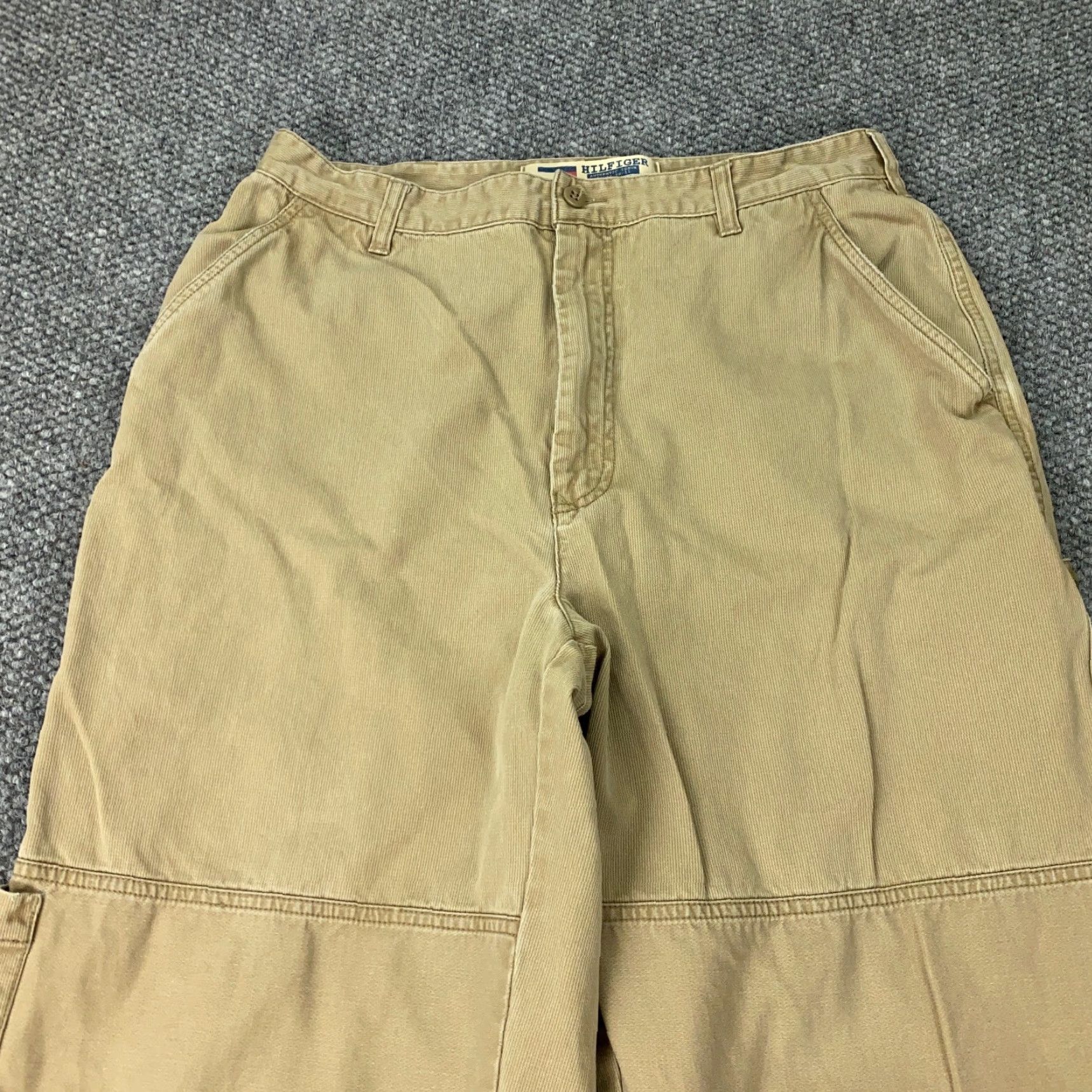 Tommy Hilfiger VINTAGE Tommy Hilfiger Cargo Pants Men 34 Waist Corduroy Relaxed Fit Straight Leg Retro 90s Grunge Beige Size US 34 / EU 50 - 3 Thumbnail
