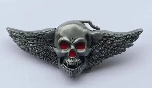 VIBE Angels Skull Biker Belt Buckle Size ONE SIZE - 3 Thumbnail