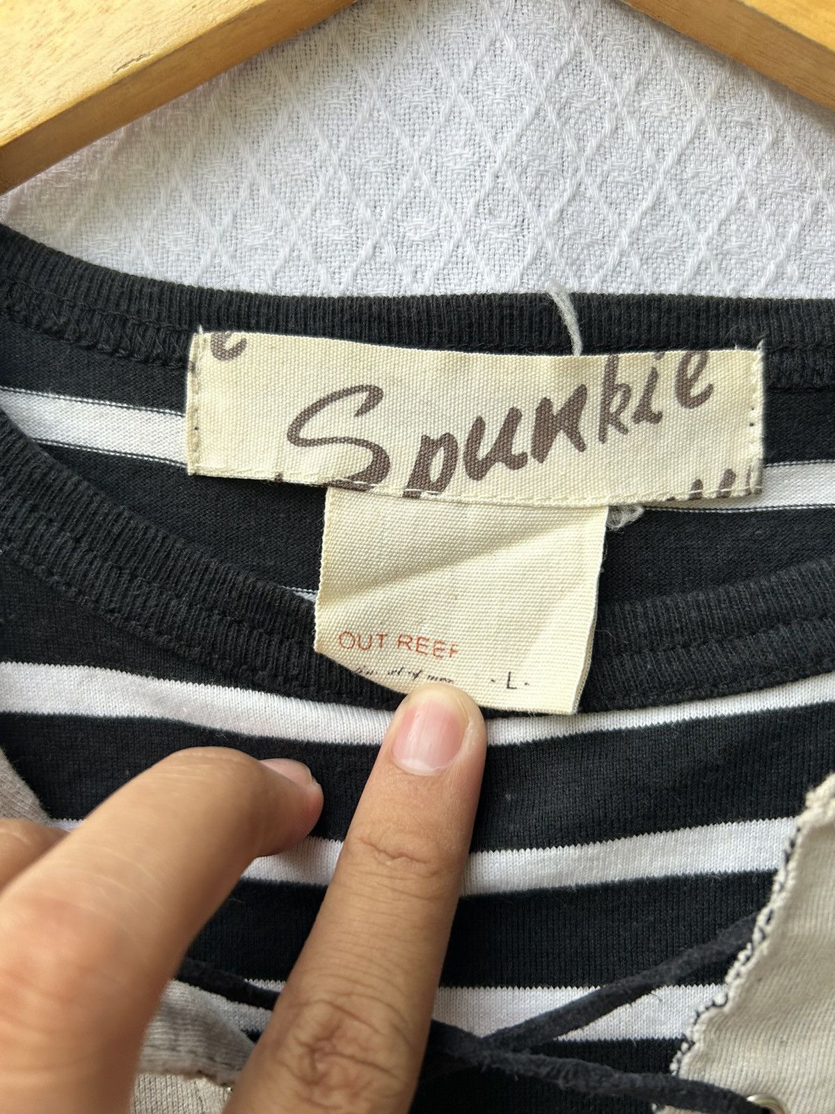 Hysteric Glamour Spunkie laces double layers stripe tees Size US L / EU 52-54 / 3 - 7 Thumbnail