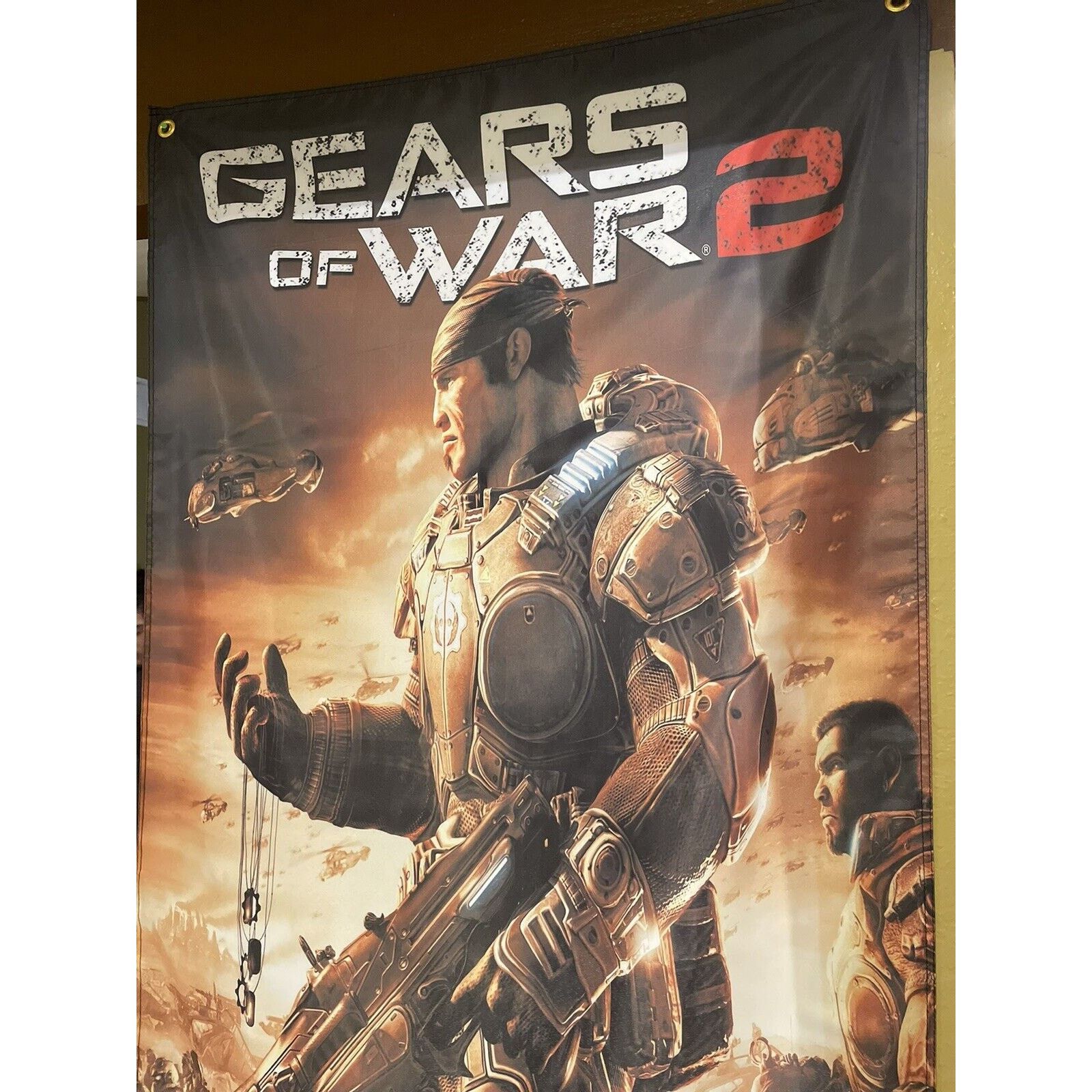 Microsoft Gears Of War 2 5ft Flag Microsoft XBOX 360 2008 Poster GOW Size ONE SIZE - 2 Thumbnail