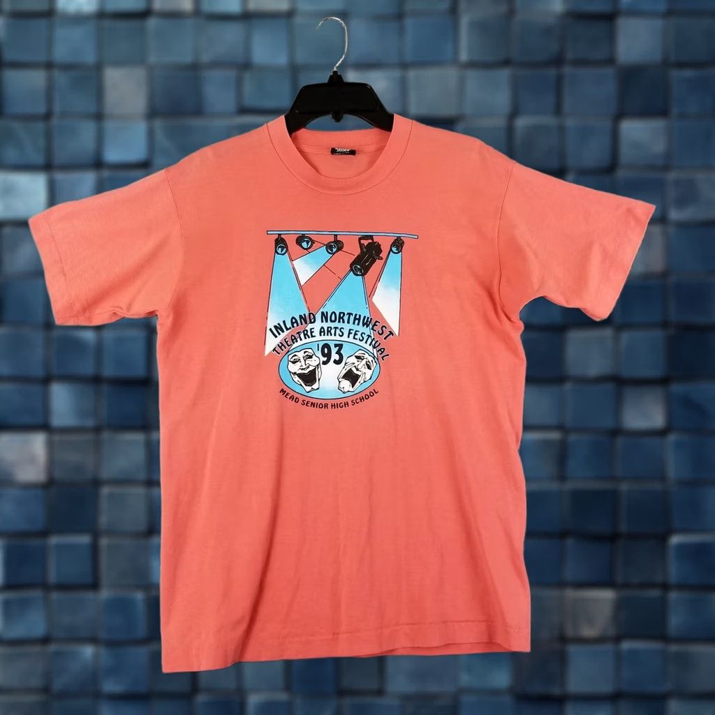 Vintage Mead Senior High Washington Shirt L Pink 90s Art High School Logo MEAD Senior High School Graphic Print Mens Shirt Size US L / EU 52-54 / 3 - 1 Thumbnail