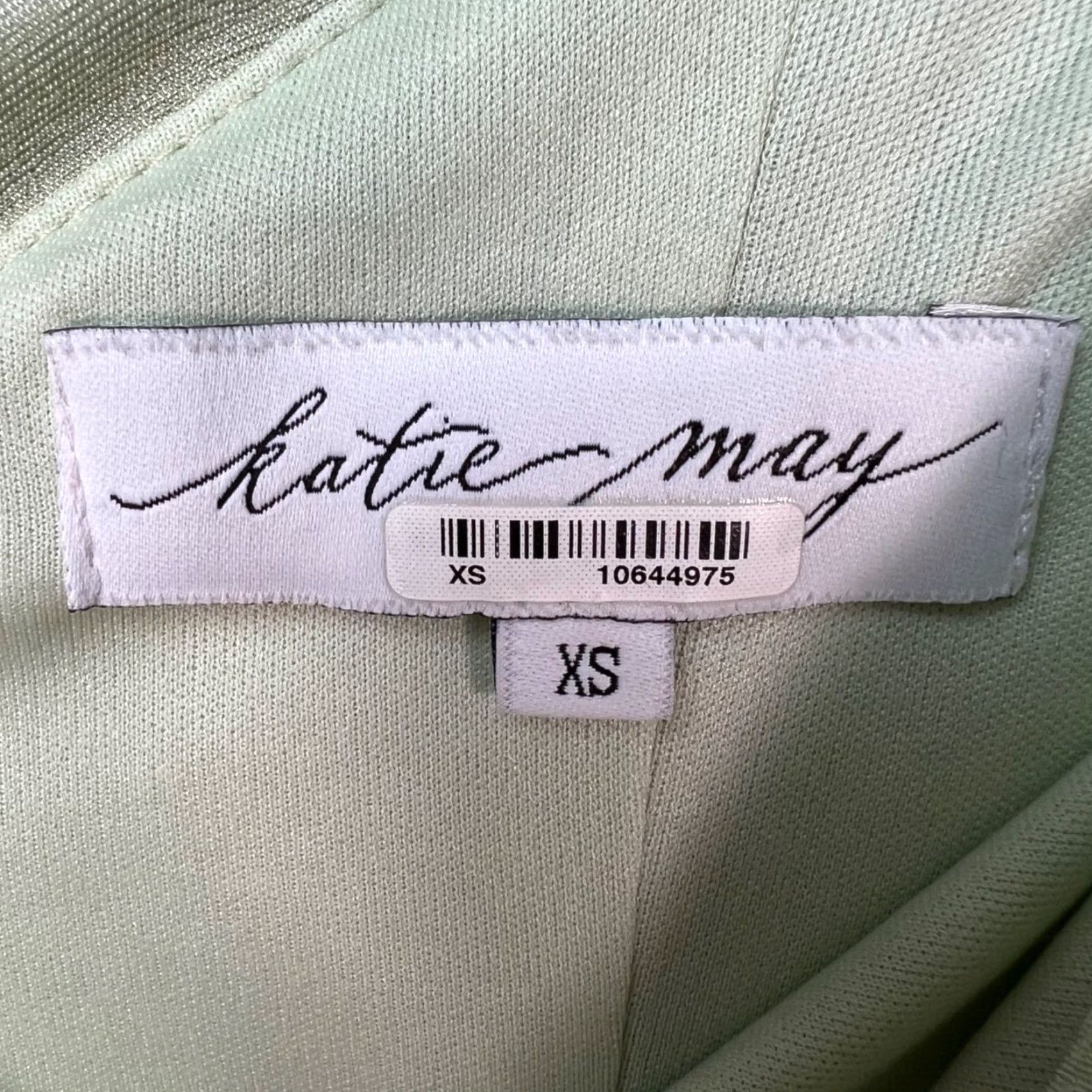 Vintage Katie May Womens XS Light Green Off-Shoulder Ruched Evening Gown Dress Long Formal Wedding Party Cocktail Ruched Gown Womens XS Green Katie May Size XS / US 0-2 / IT 36-38 - 3 Thumbnail